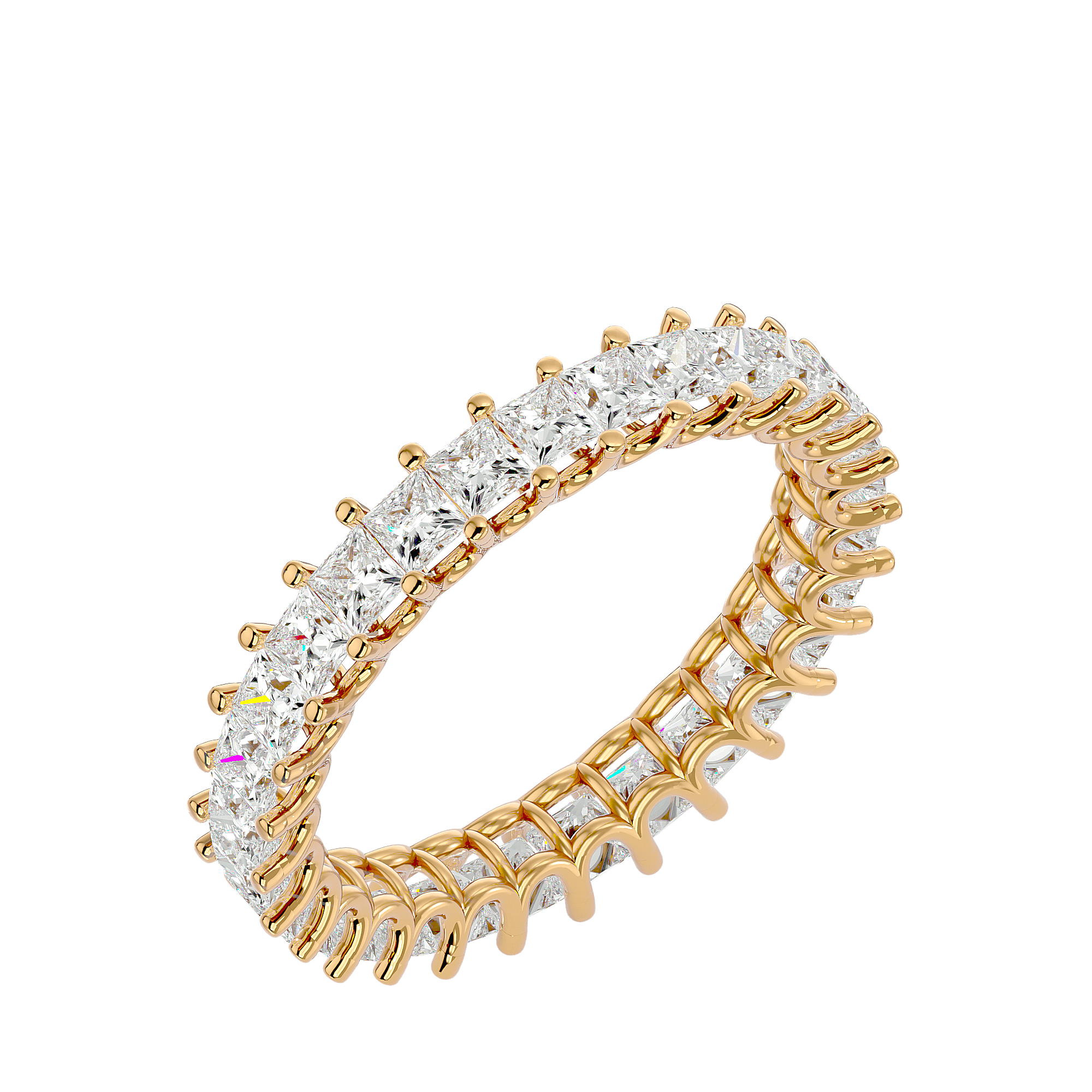 Ascher - Diamond Eternity Ring - Yellow Gold - Superior Stirling