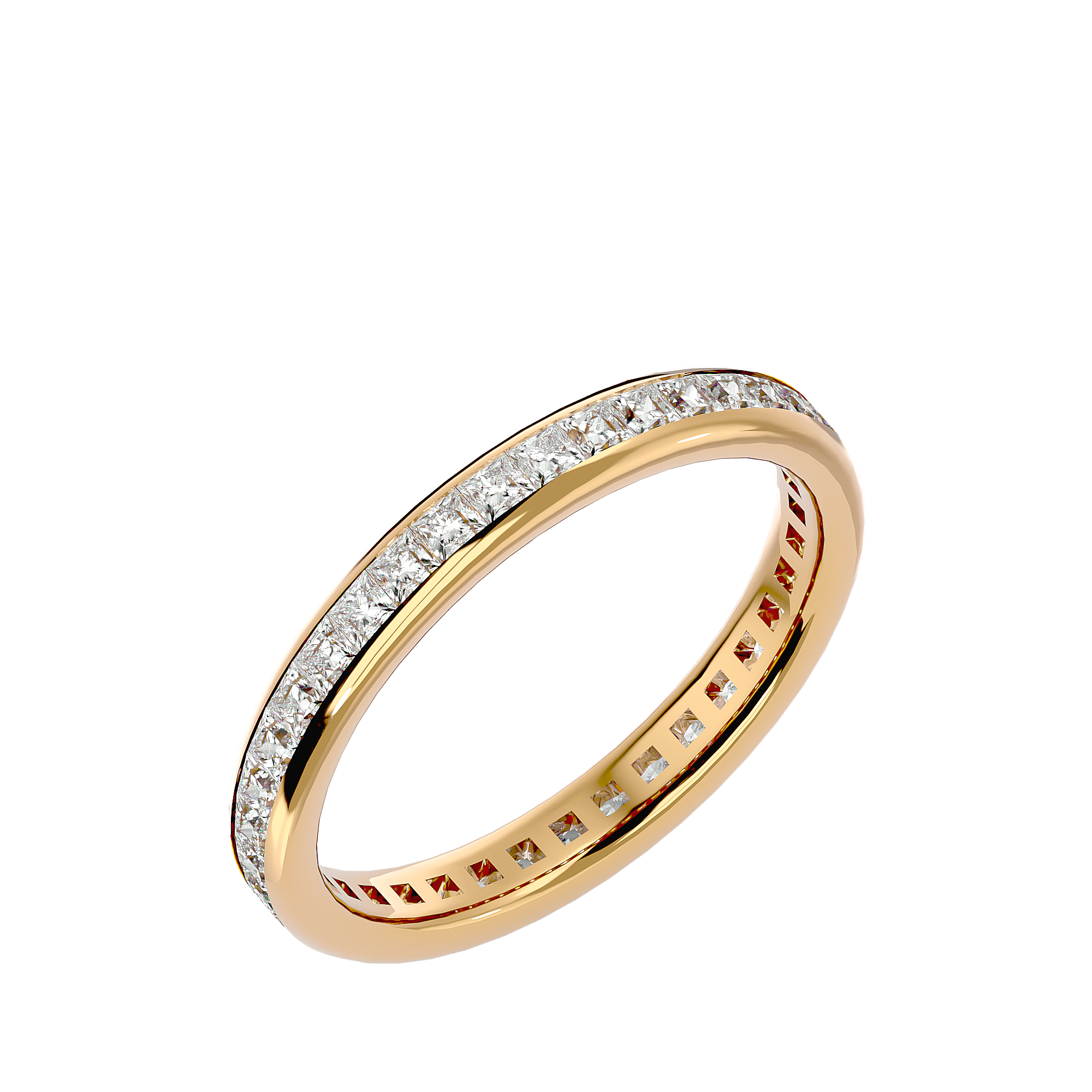 Ash - Diamond Eternity Ring - Yellow Gold - Superior Stirling