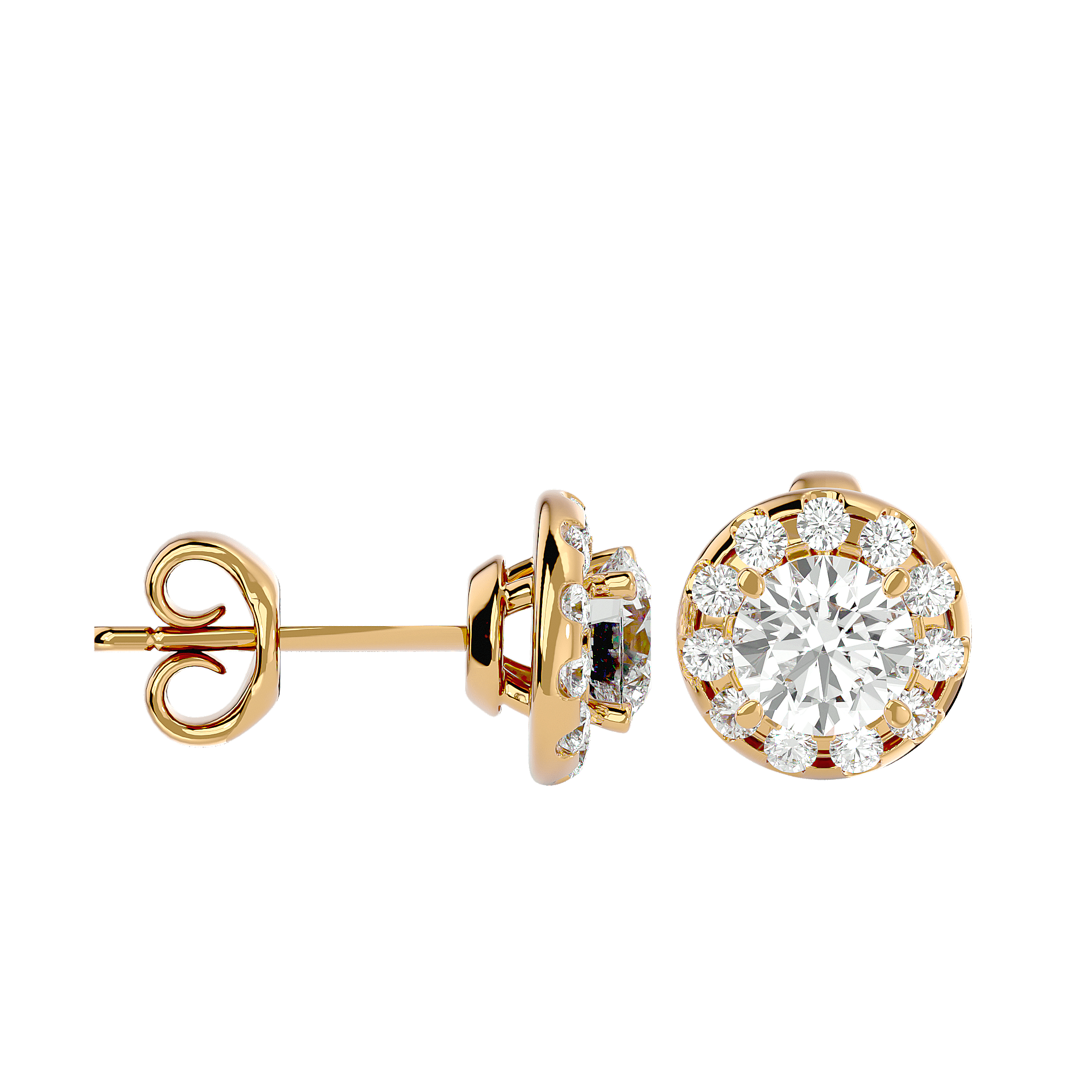 Bavard - Diamond Earrings - Yellow Gold - Superior Stirling