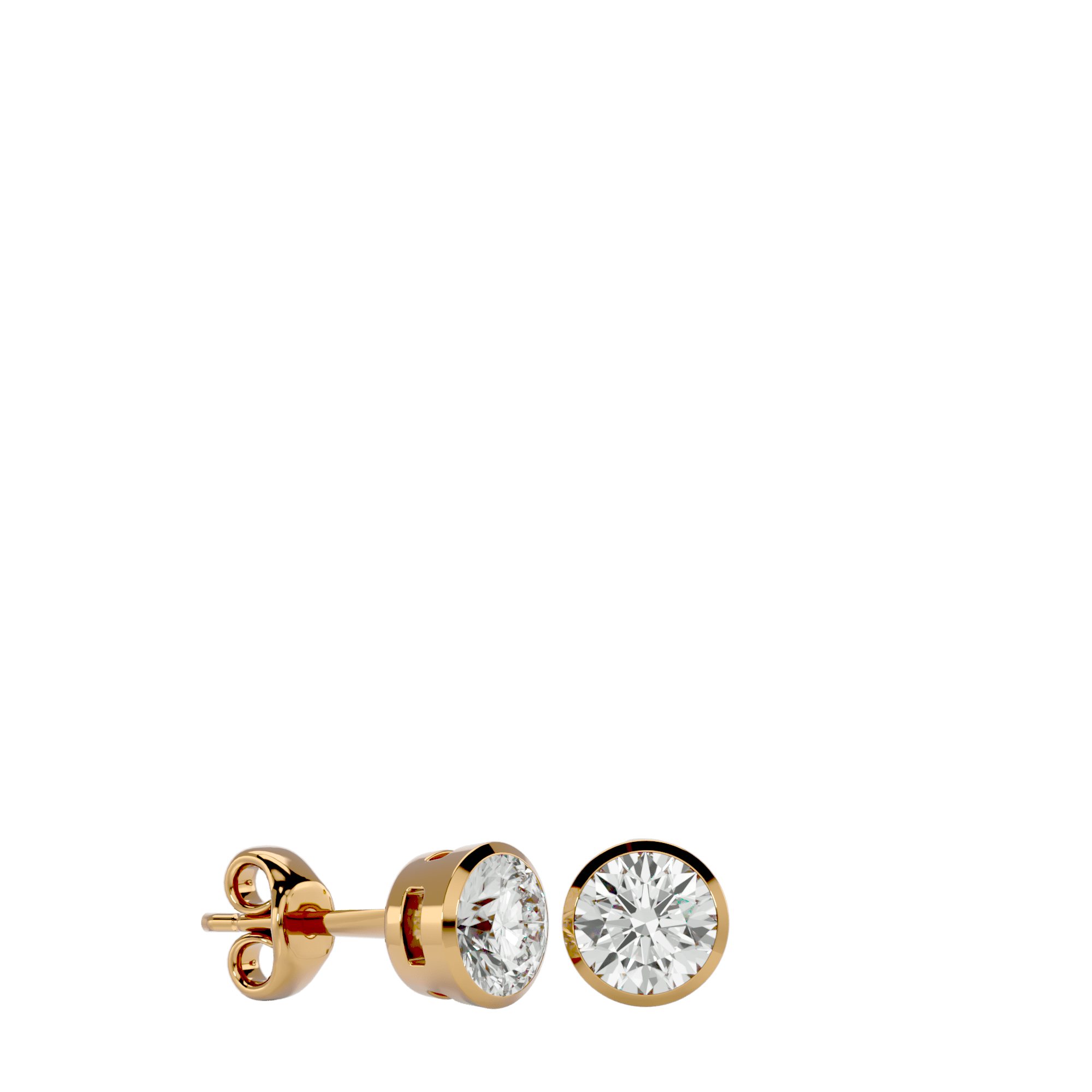 Bisera - Diamond Earrings - Yellow Gold - Superior Stirling