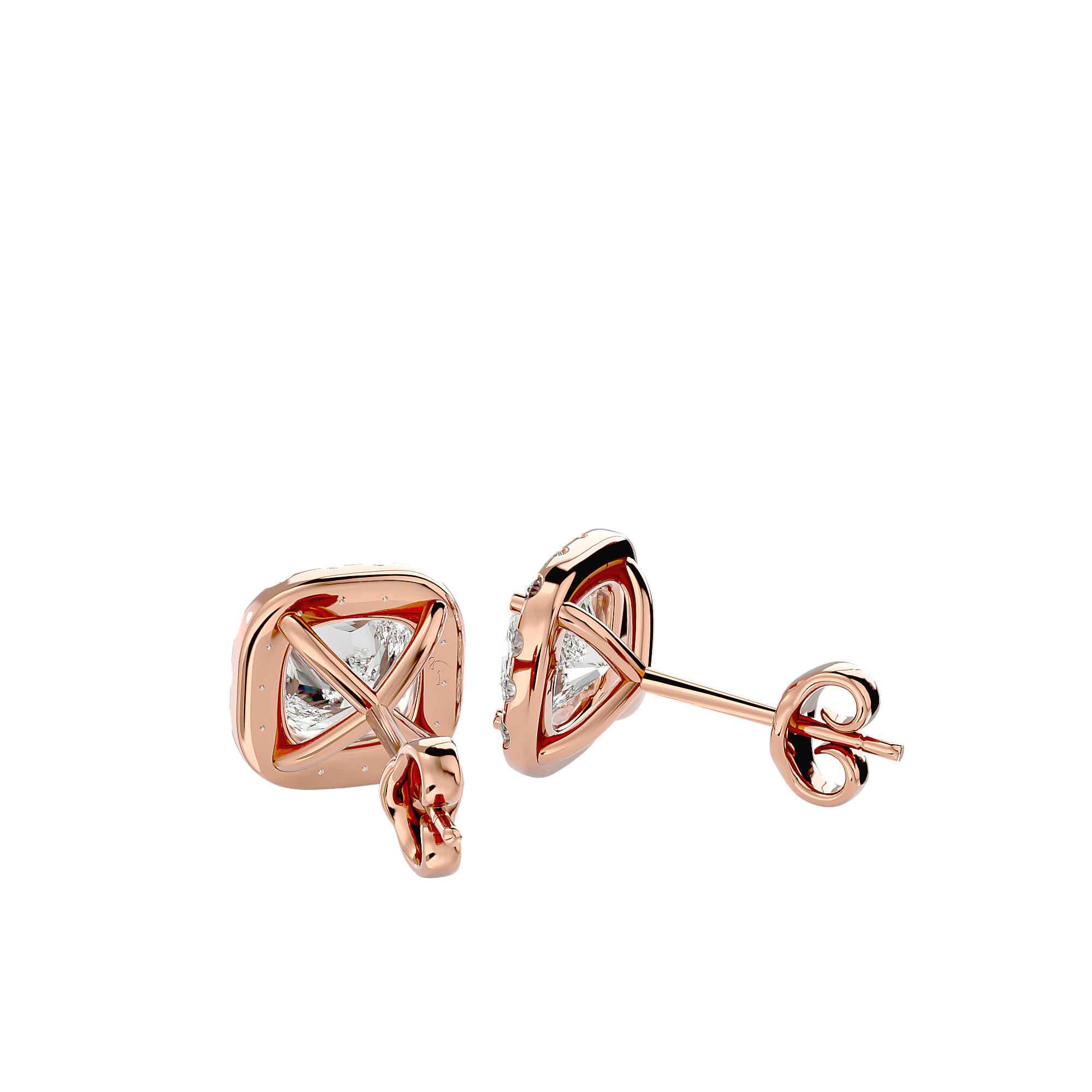 Caesar - Diamond Earrings - Rose Gold - Superior Stirling