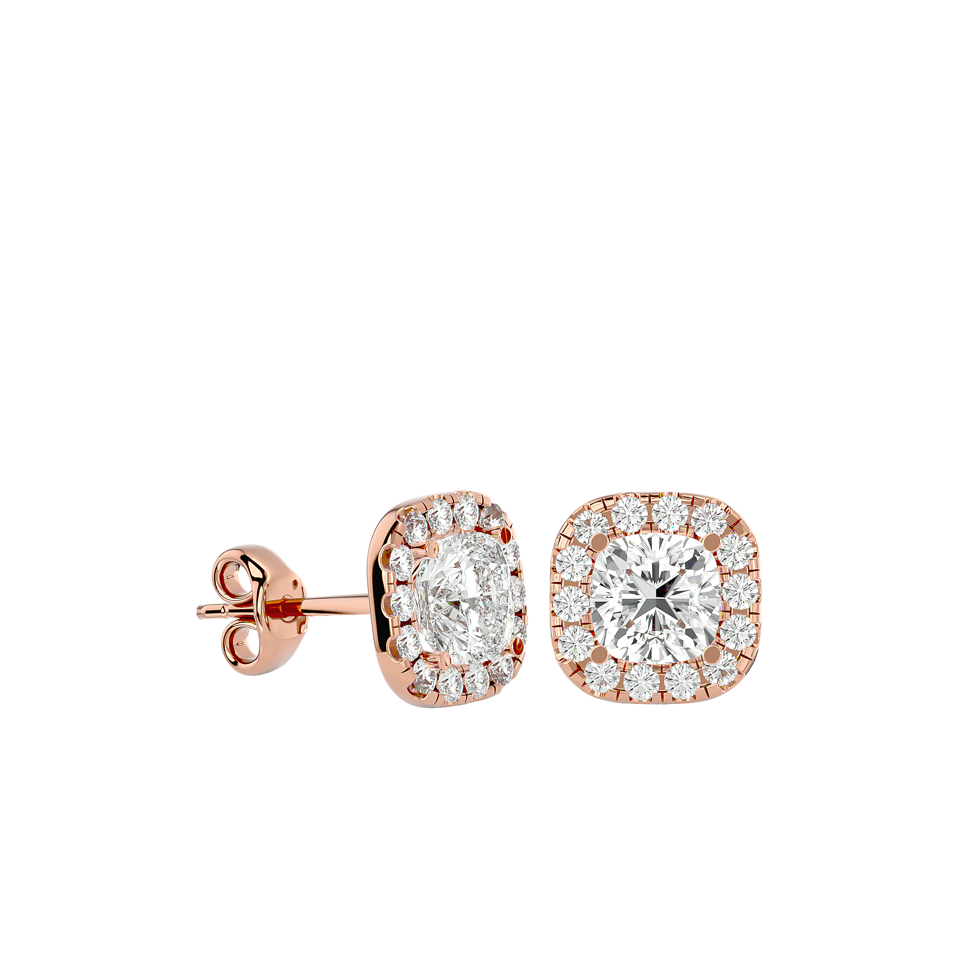 Caesar - Diamond Earrings - Rose Gold - Superior Stirling