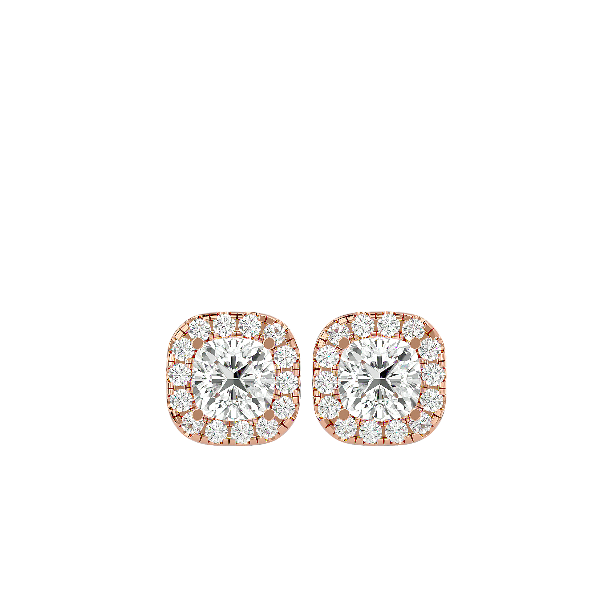 Caesar - Diamond Earrings - Rose Gold - Superior Stirling