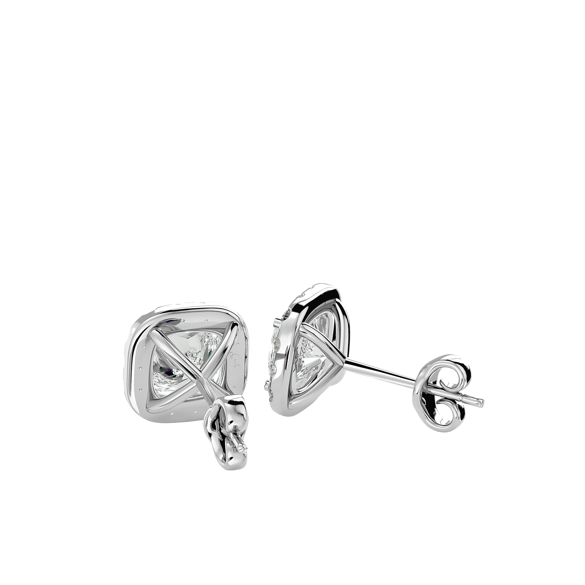 Caesar - Diamond Earrings - White Gold - Superior Stirling