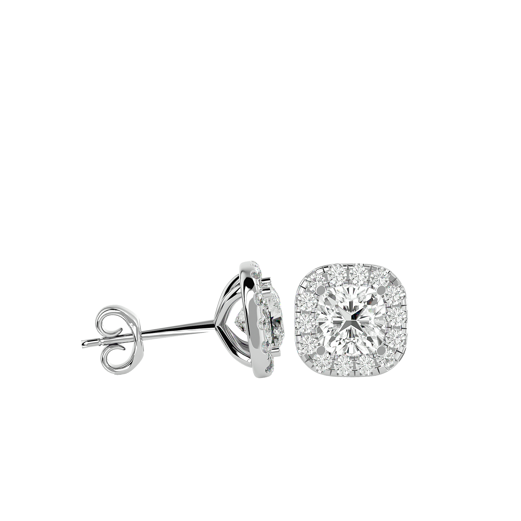 Caesar - Diamond Earrings - White Gold - Superior Stirling