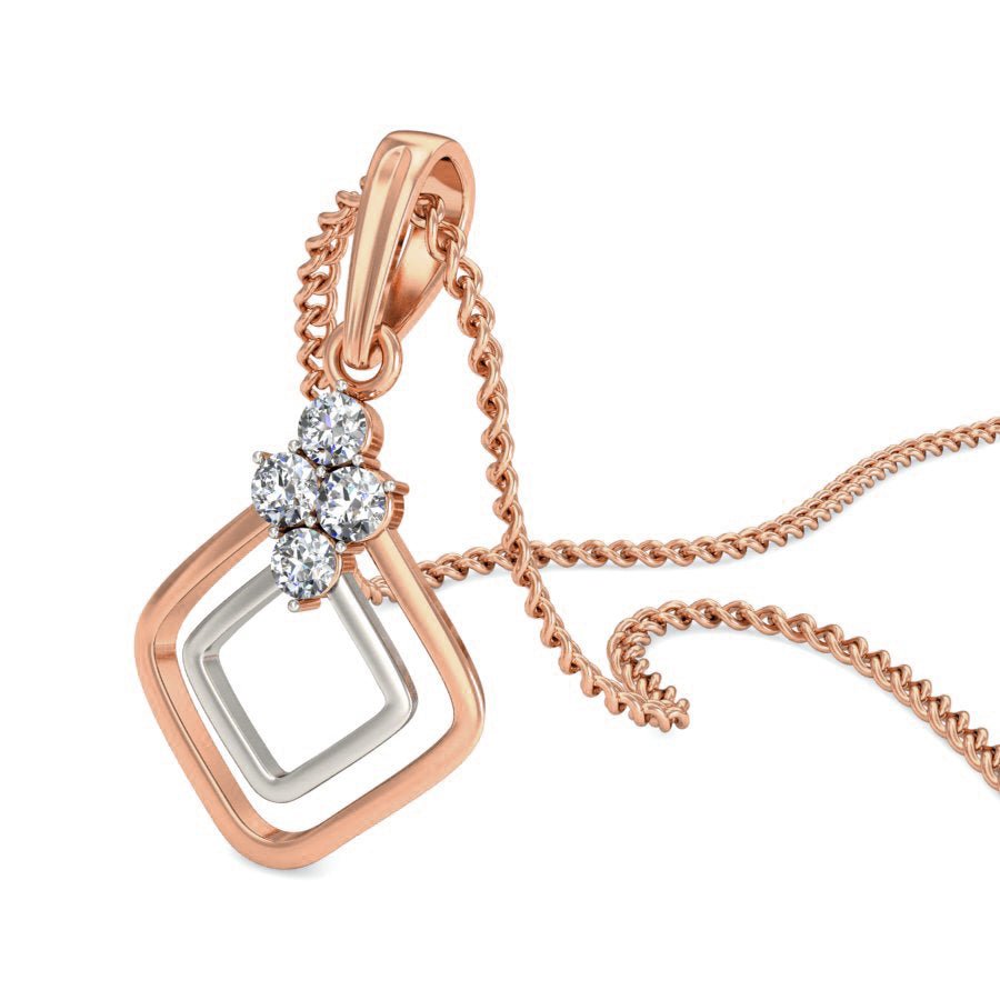 Calau - Diamond Pendant - Rose Gold - Superior Stirling