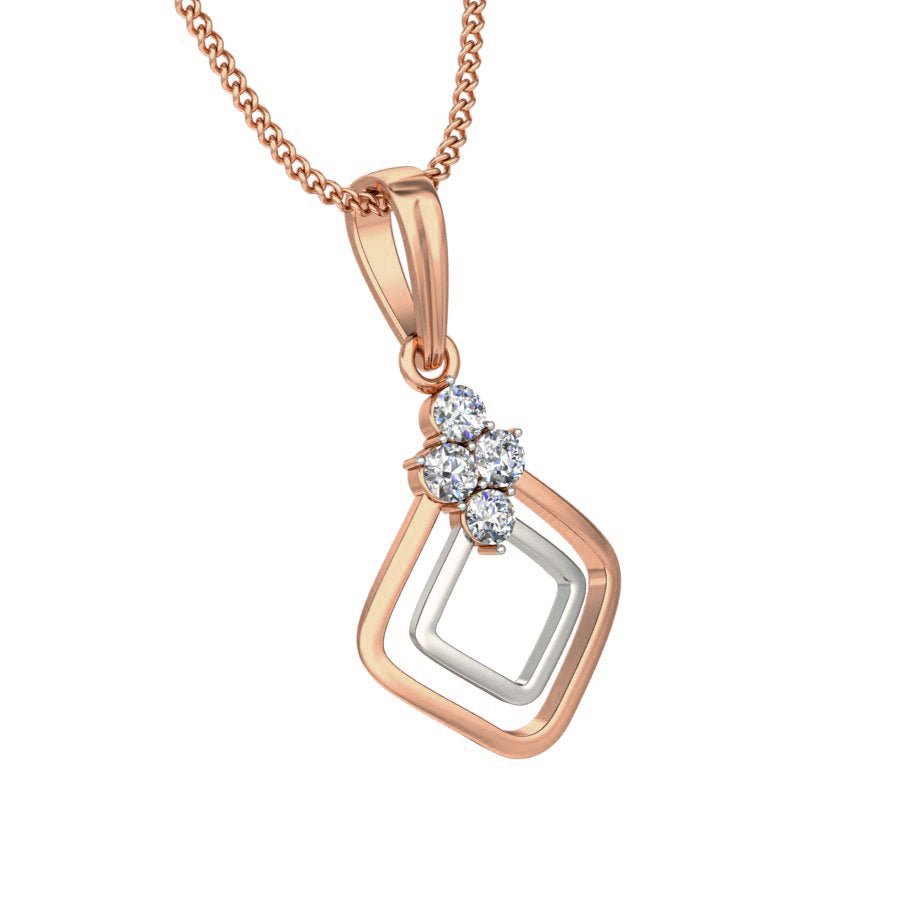 Calau - Diamond Pendant - Rose Gold - Superior Stirling