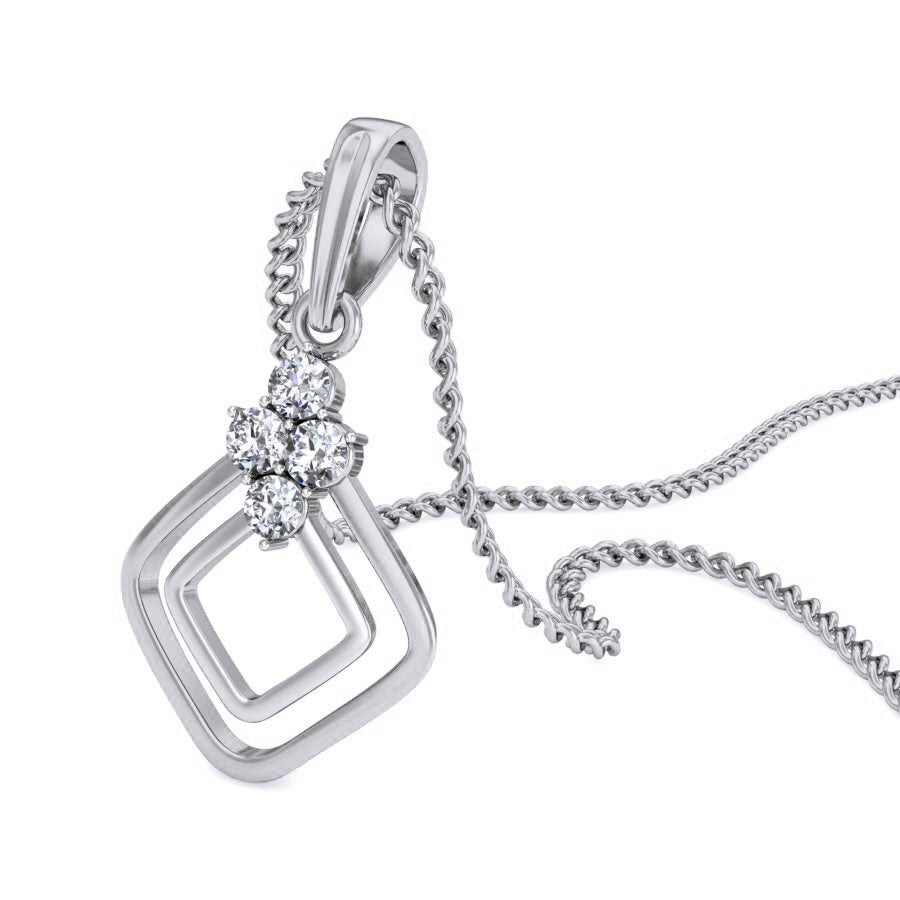 Calau - Diamond Pendant - White Gold - Superior Stirling