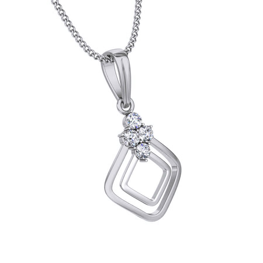 Calau - Diamond Pendant - White Gold - Superior Stirling