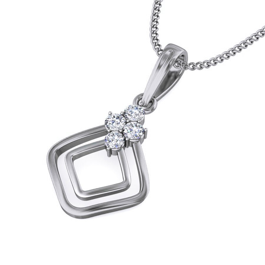 Calau - Diamond Pendant - White Gold - Superior Stirling