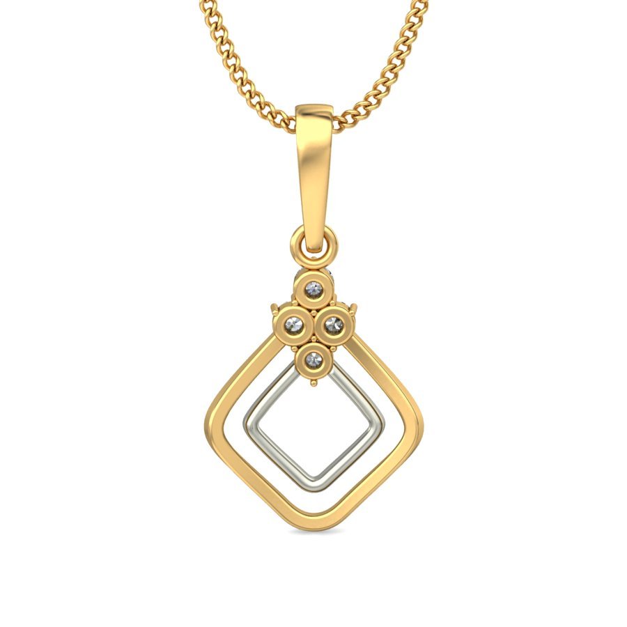 Calau - Diamond Pendant - Yellow Gold - Superior Stirling