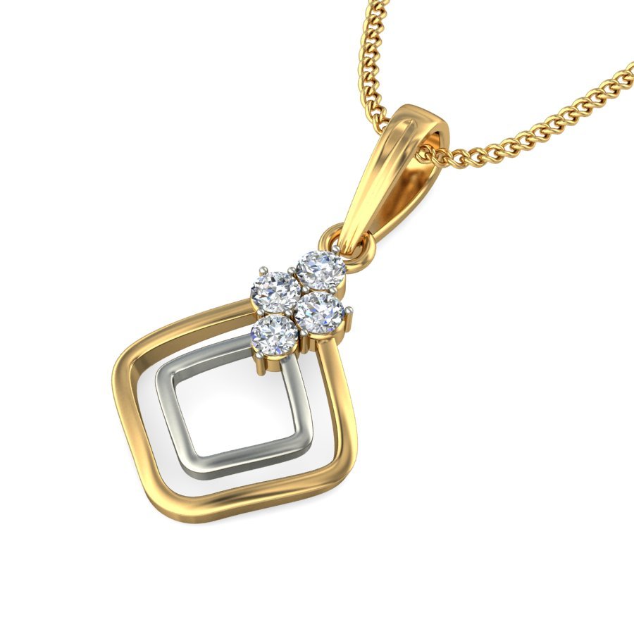 Calau - Diamond Pendant - Yellow Gold - Superior Stirling