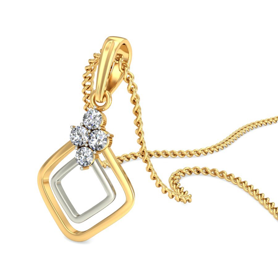 Calau - Diamond Pendant - Yellow Gold - Superior Stirling