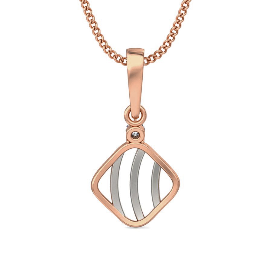 Carta - Diamond Pendant - Rose Gold - Superior Stirling