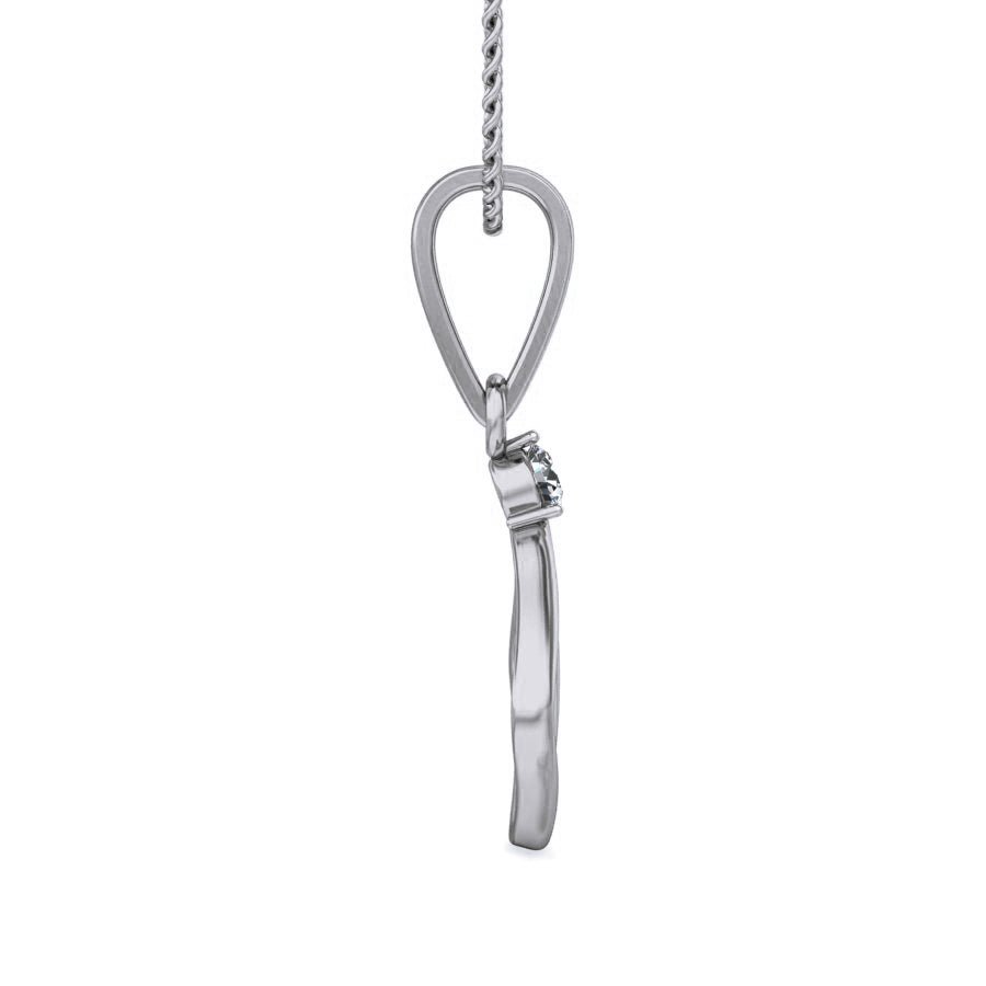 Carta - Diamond Pendant - White Gold - Superior Stirling