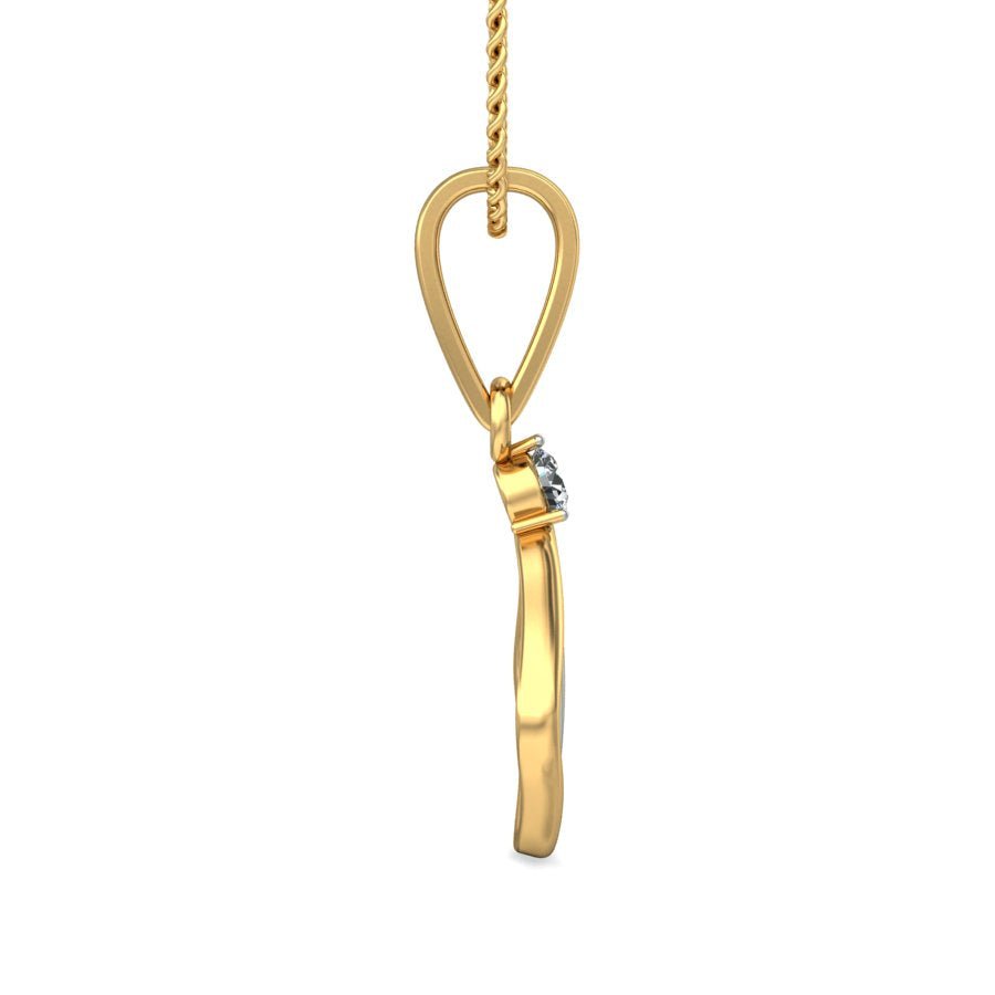 Carta - Diamond Pendant - Yellow Gold - Superior Stirling