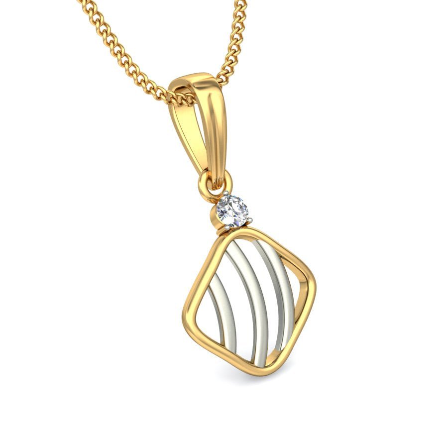 Carta - Diamond Pendant - Yellow Gold - Superior Stirling