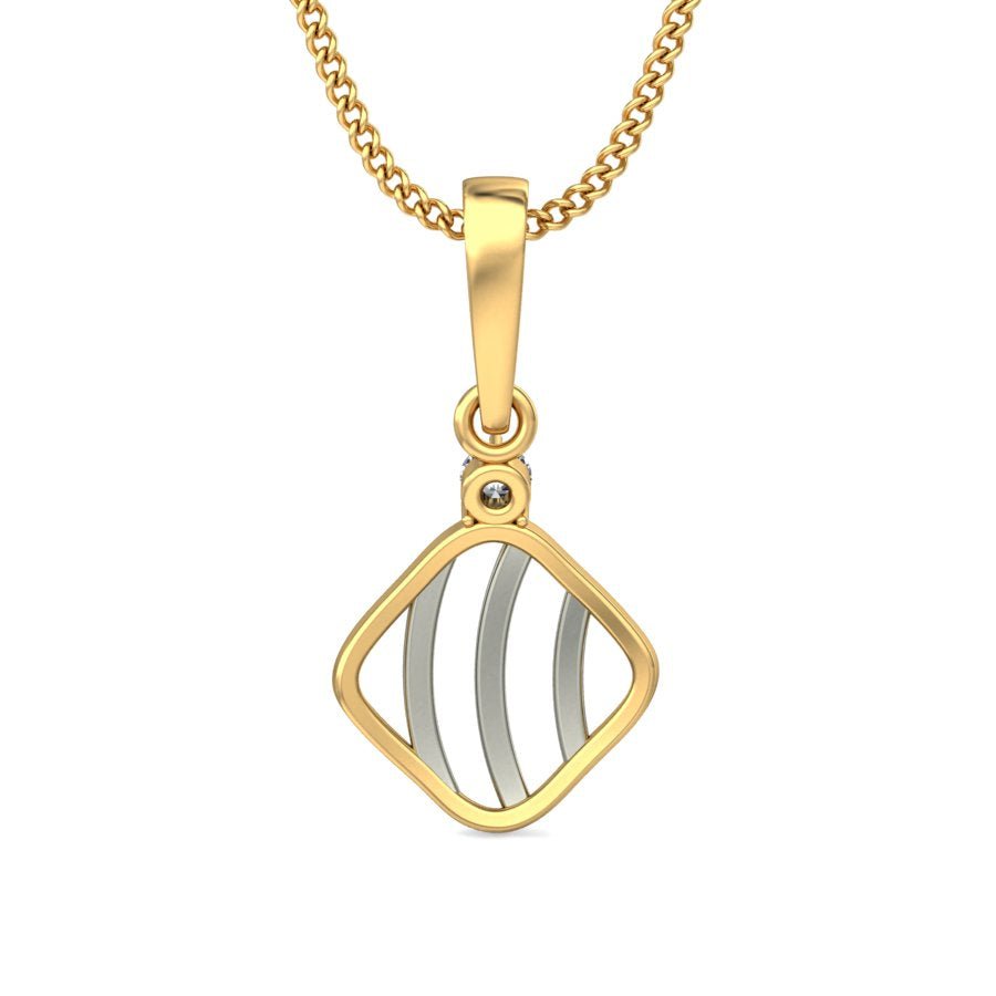 Carta - Diamond Pendant - Yellow Gold - Superior Stirling