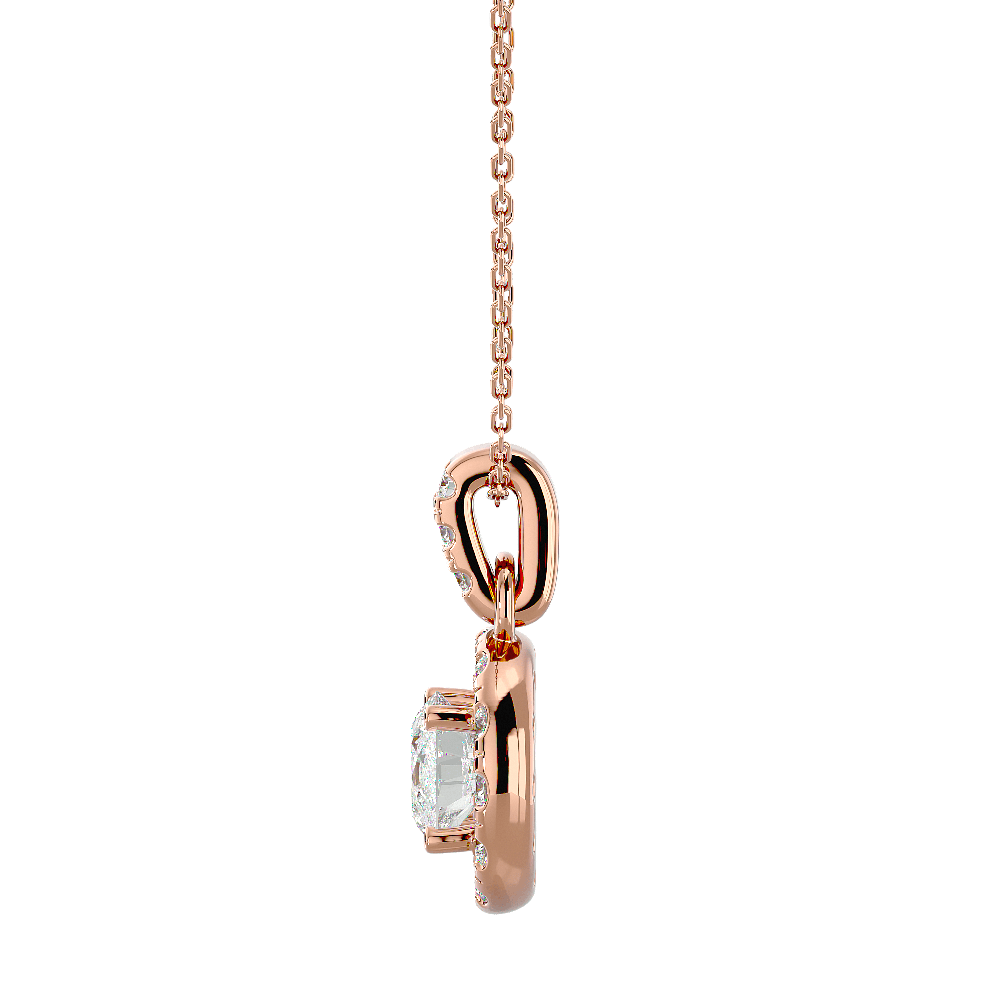 Charleston - Diamond Pendant - Rose Gold - Superior Stirling