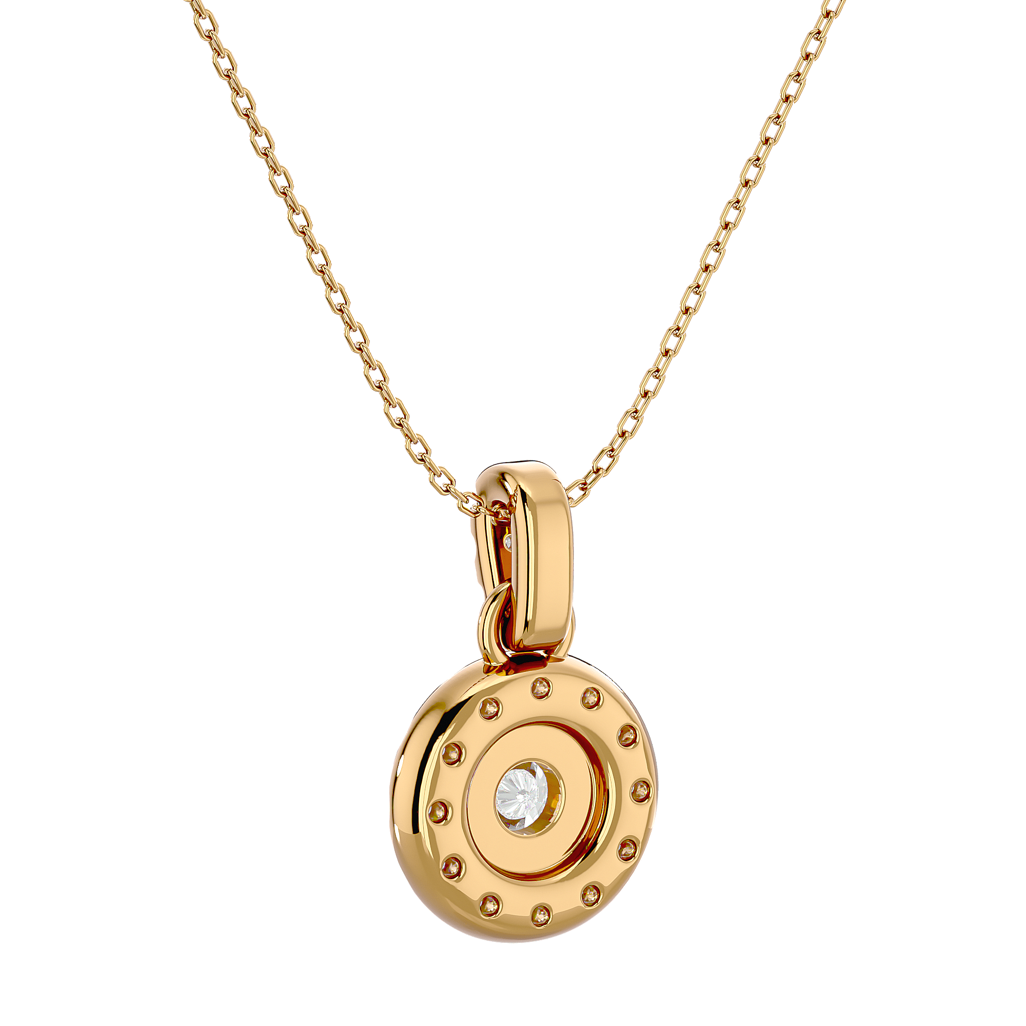 Charleston - Diamond Pendant - Yellow Gold - Superior Stirling