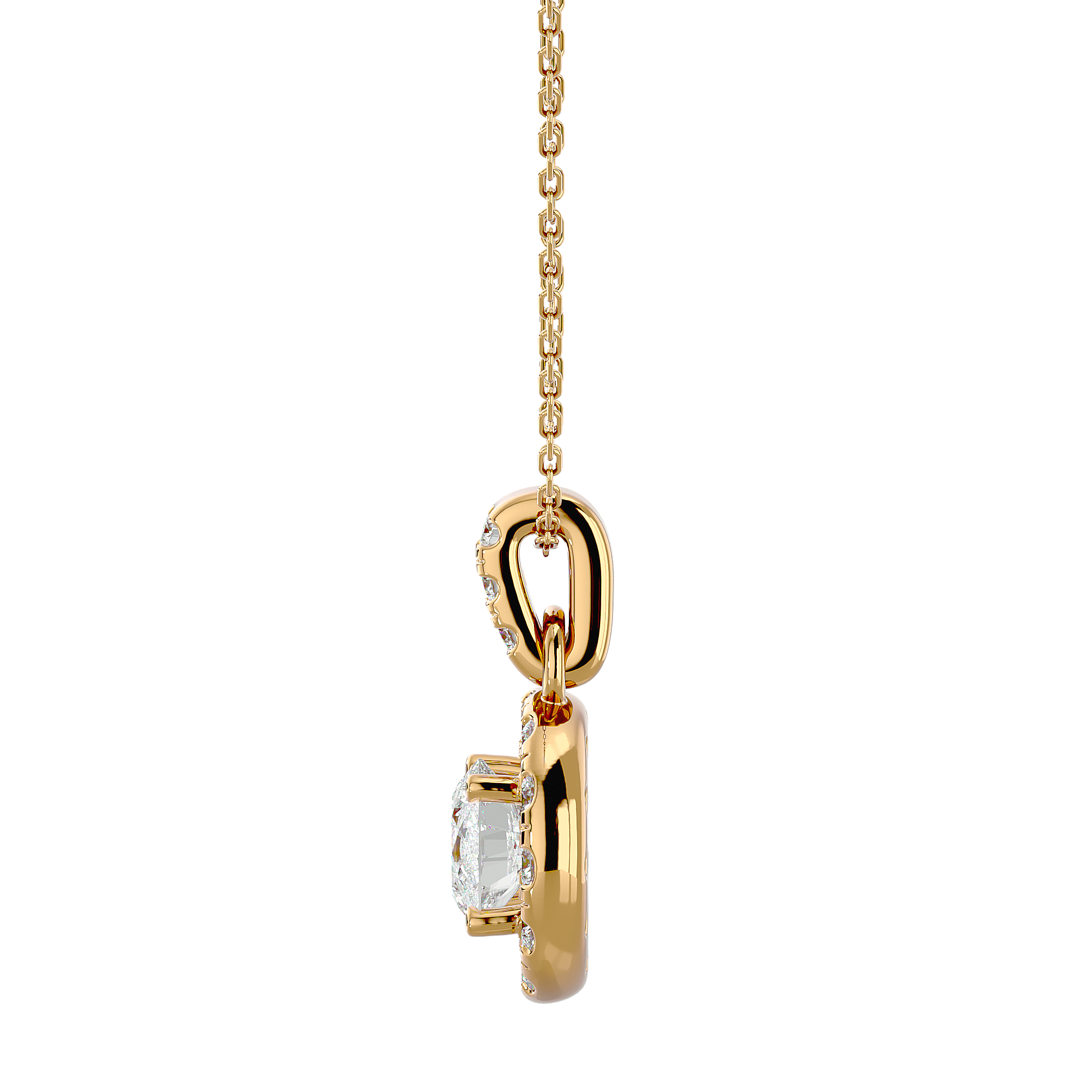 Charleston - Diamond Pendant - Yellow Gold - Superior Stirling