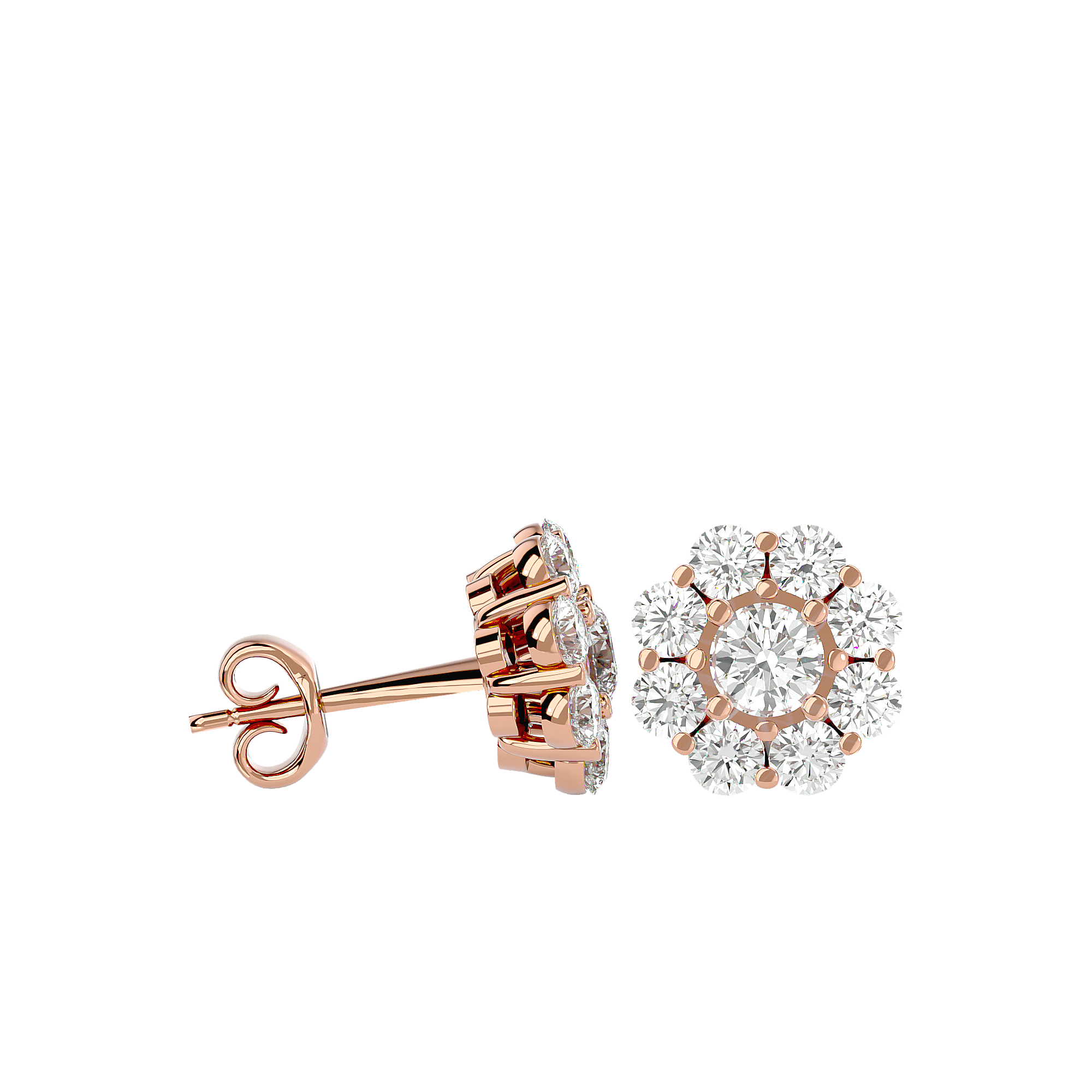 Chespin - Diamond Earrings - Rose Gold - Superior Stirling