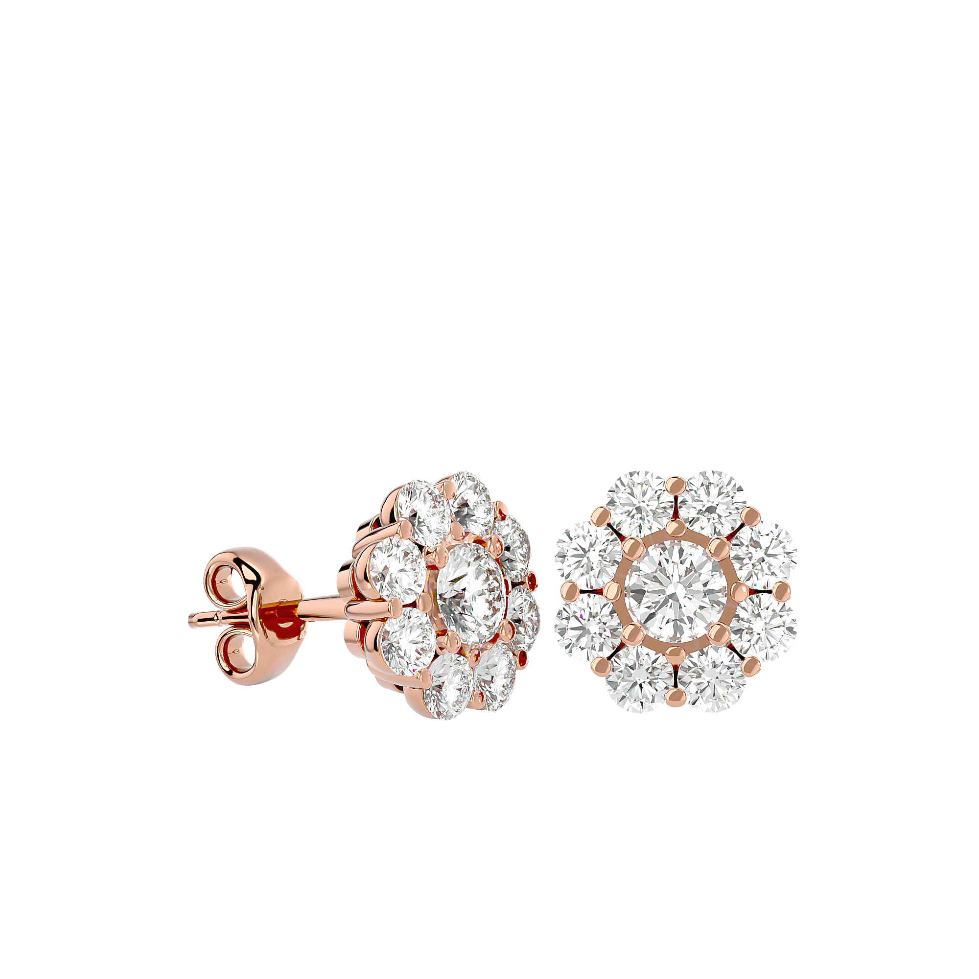 Chespin - Diamond Earrings - Rose Gold - Superior Stirling