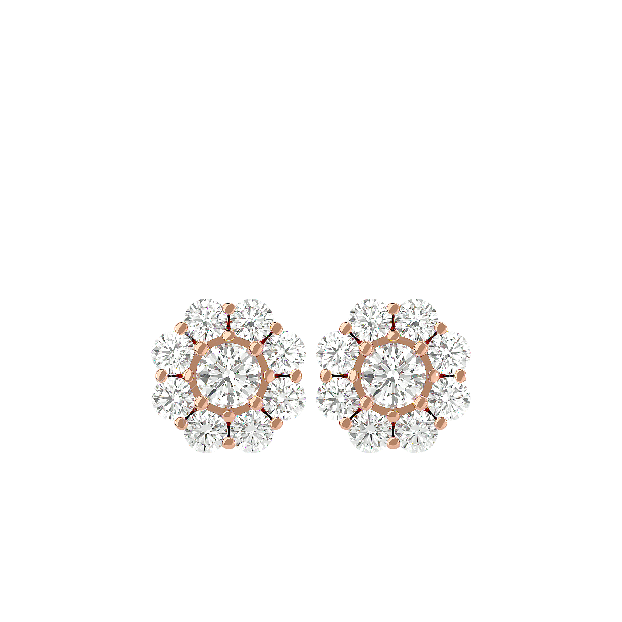 Chespin - Diamond Earrings - Rose Gold - Superior Stirling