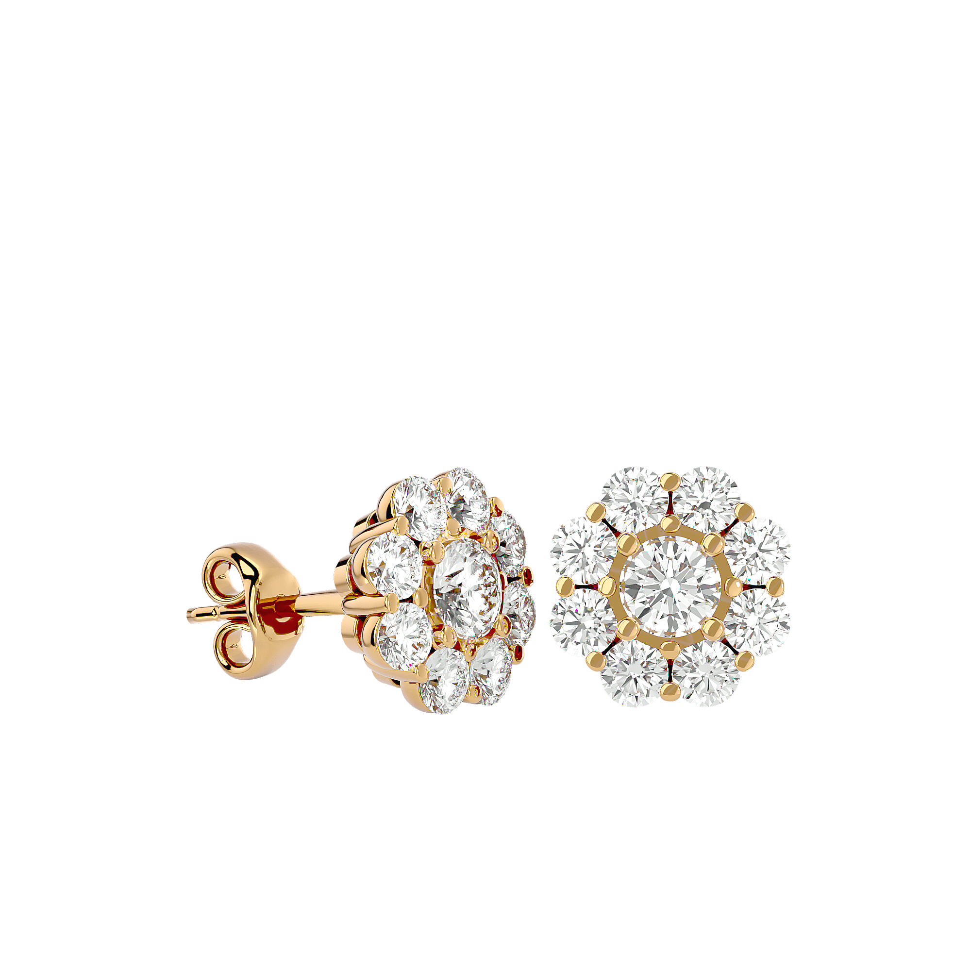 Chespin - Diamond Earrings - Yellow Gold - Superior Stirling