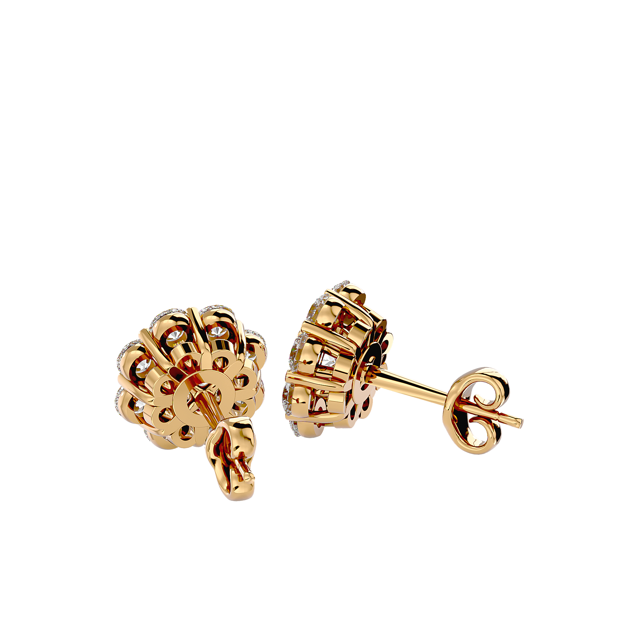 Chespin - Diamond Earrings - Yellow Gold - Superior Stirling