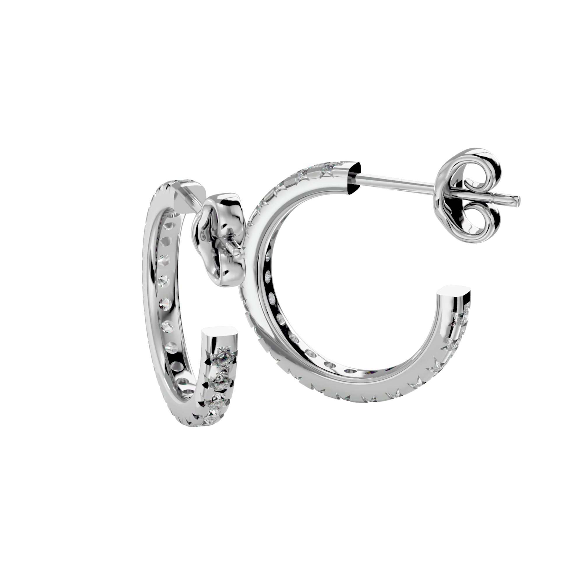 Cierre - Diamond Earrings - White Gold - Superior Stirling