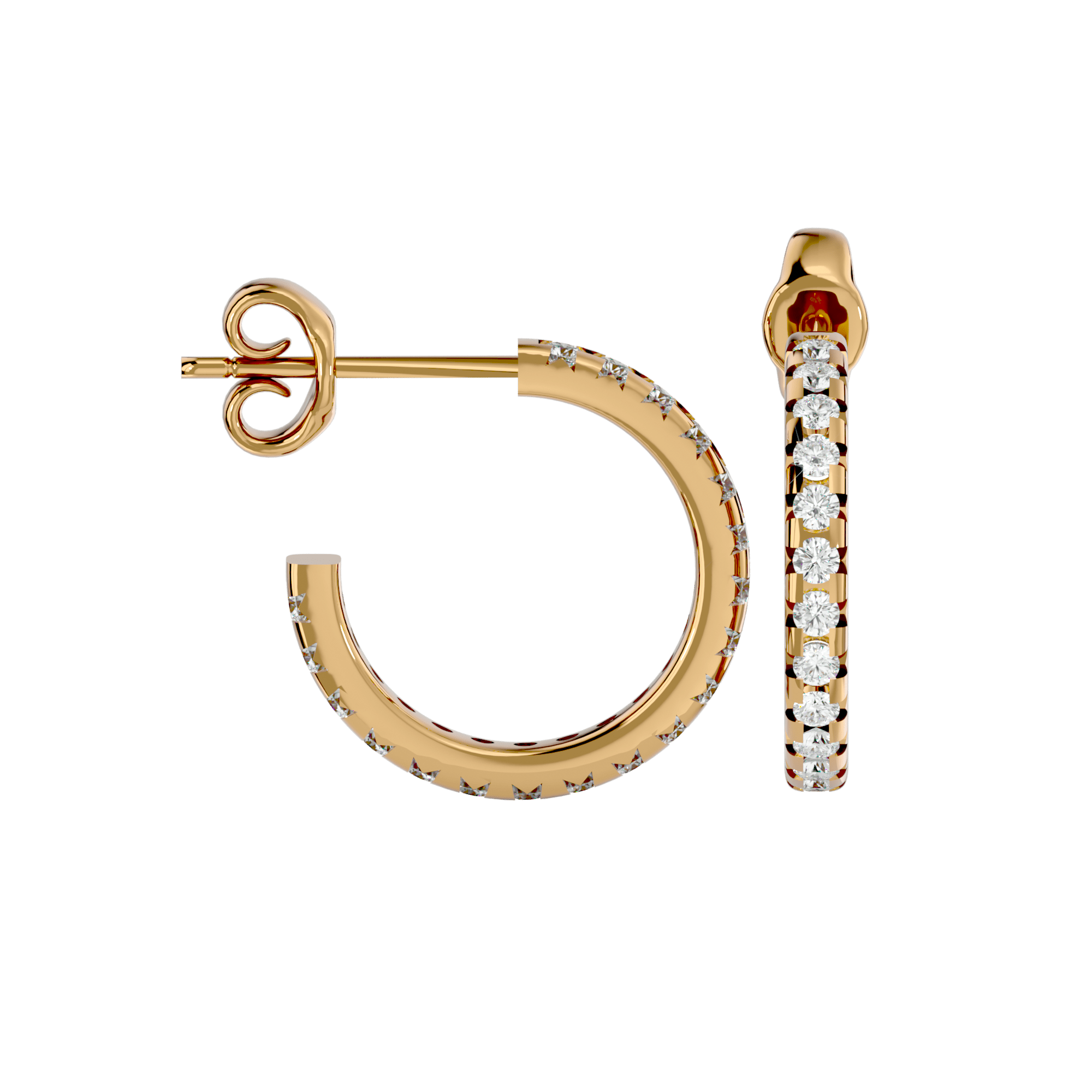 Cierre - Diamond Earrings - Yellow Gold - Superior Stirling