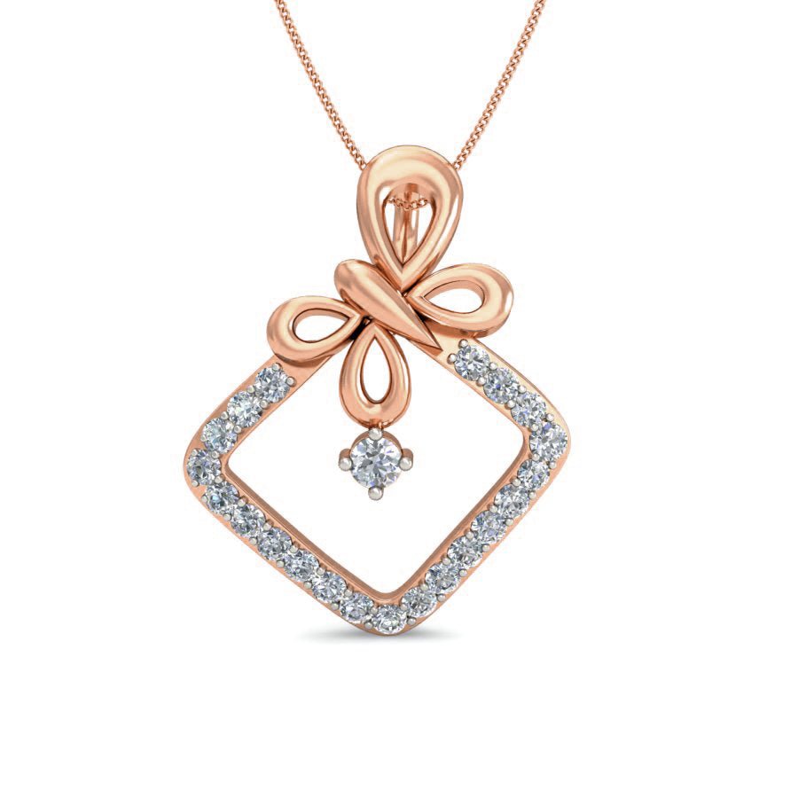 Clovis - Diamond Pendant - Rose Gold - Superior Stirling