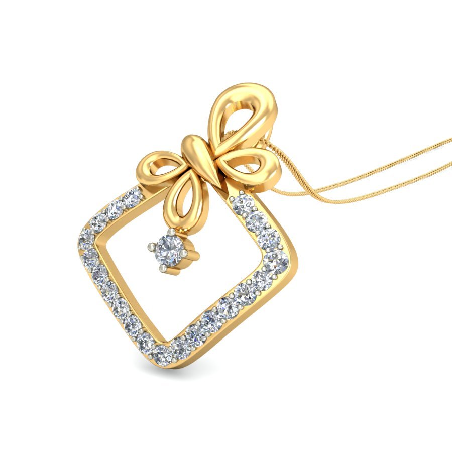 Clovis - Diamond Pendant - Yellow Gold - Superior Stirling