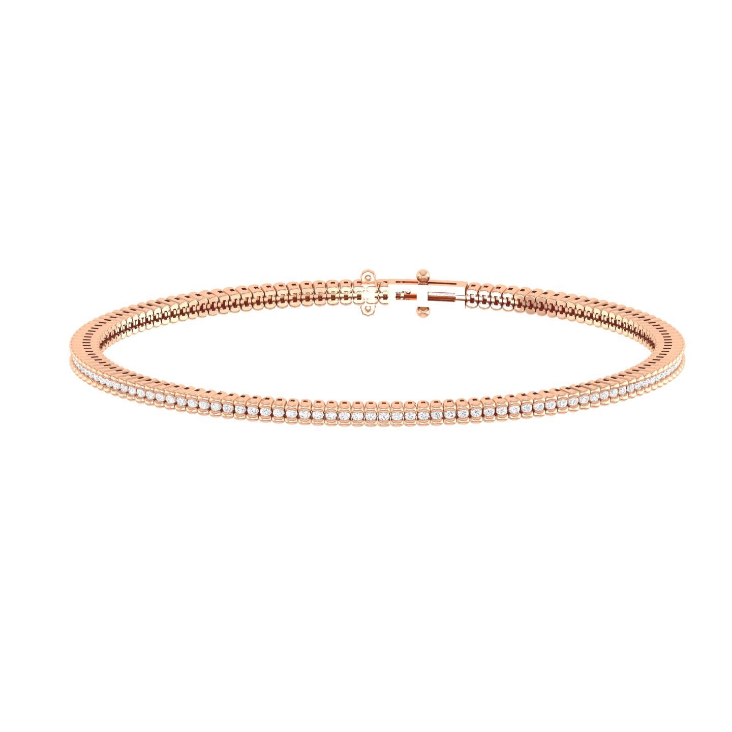 Diamante - Diamond Tennis Bracelet - Rose Gold - Superior Stirling