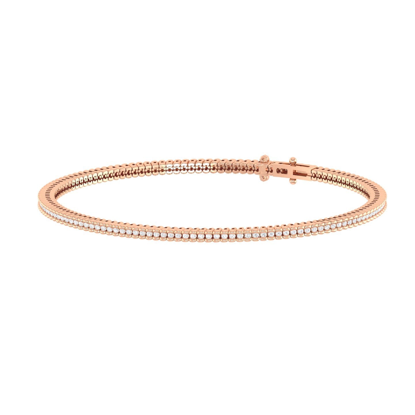 Diamante - Diamond Tennis Bracelet - Rose Gold - Superior Stirling