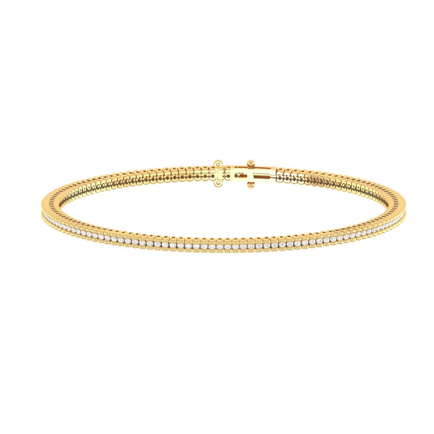 Diamante - Diamond Tennis Bracelet - Yellow Gold - Superior Stirling