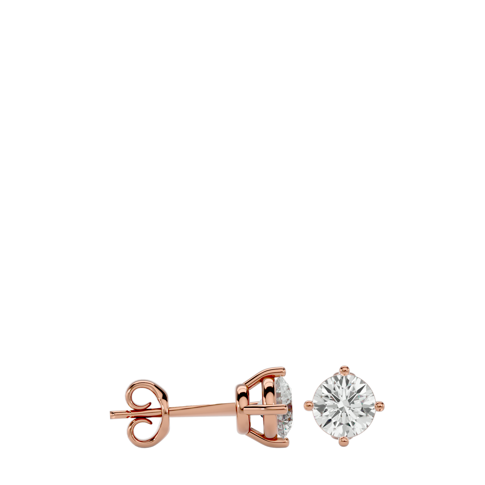 Eifel - Diamond Earrings - Rose Gold - Superior Stirling