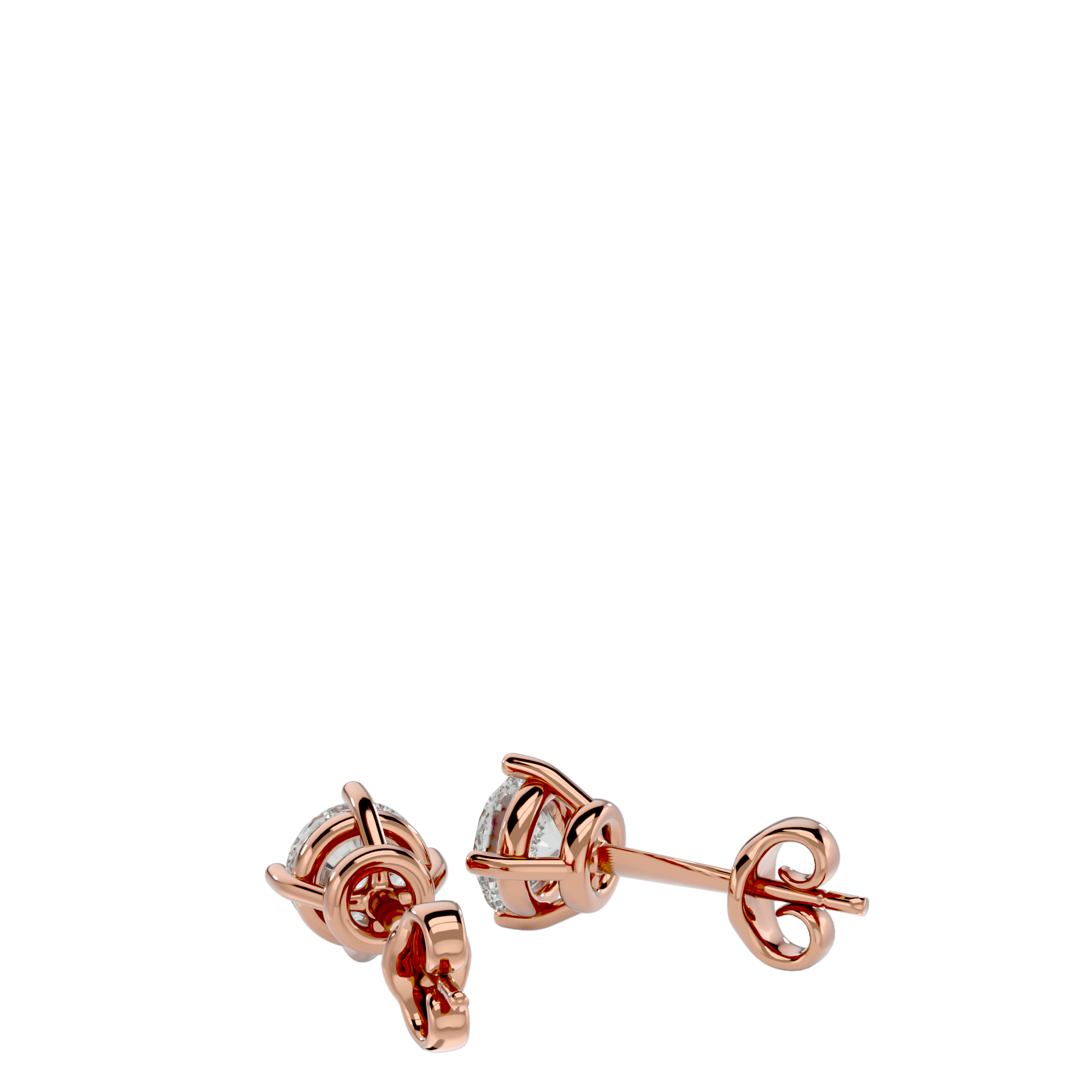 Eifel - Diamond Earrings - Rose Gold - Superior Stirling