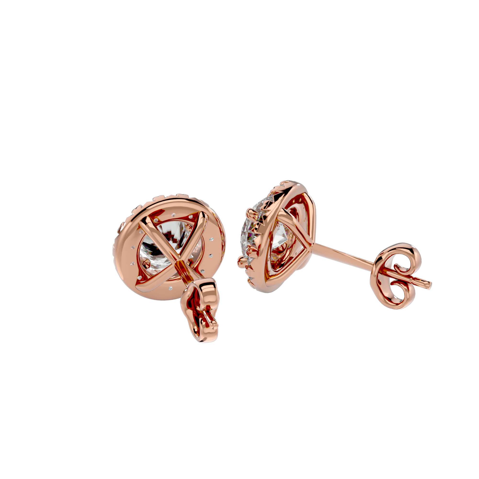 Encore - Diamond Earrings - Rose Gold - Superior Stirling