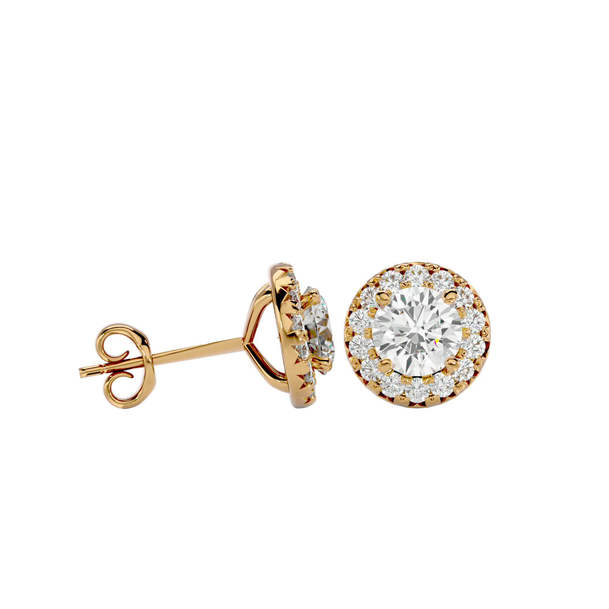 Encore - Diamond Earrings - Yellow Gold - Superior Stirling