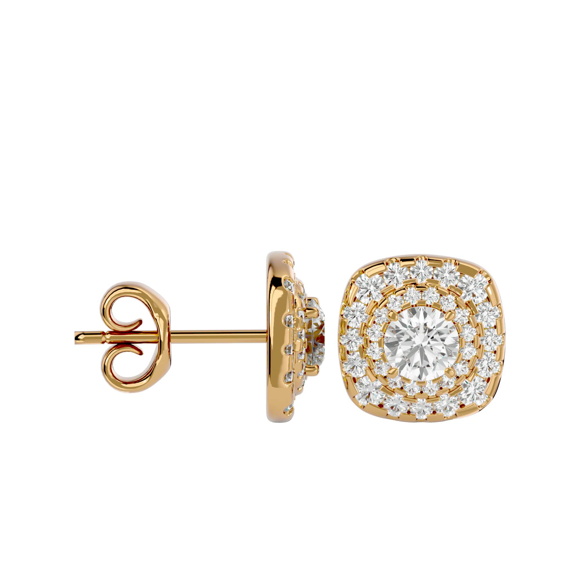 Hartwick - Diamond Earrings - Yellow Gold - Superior Stirling