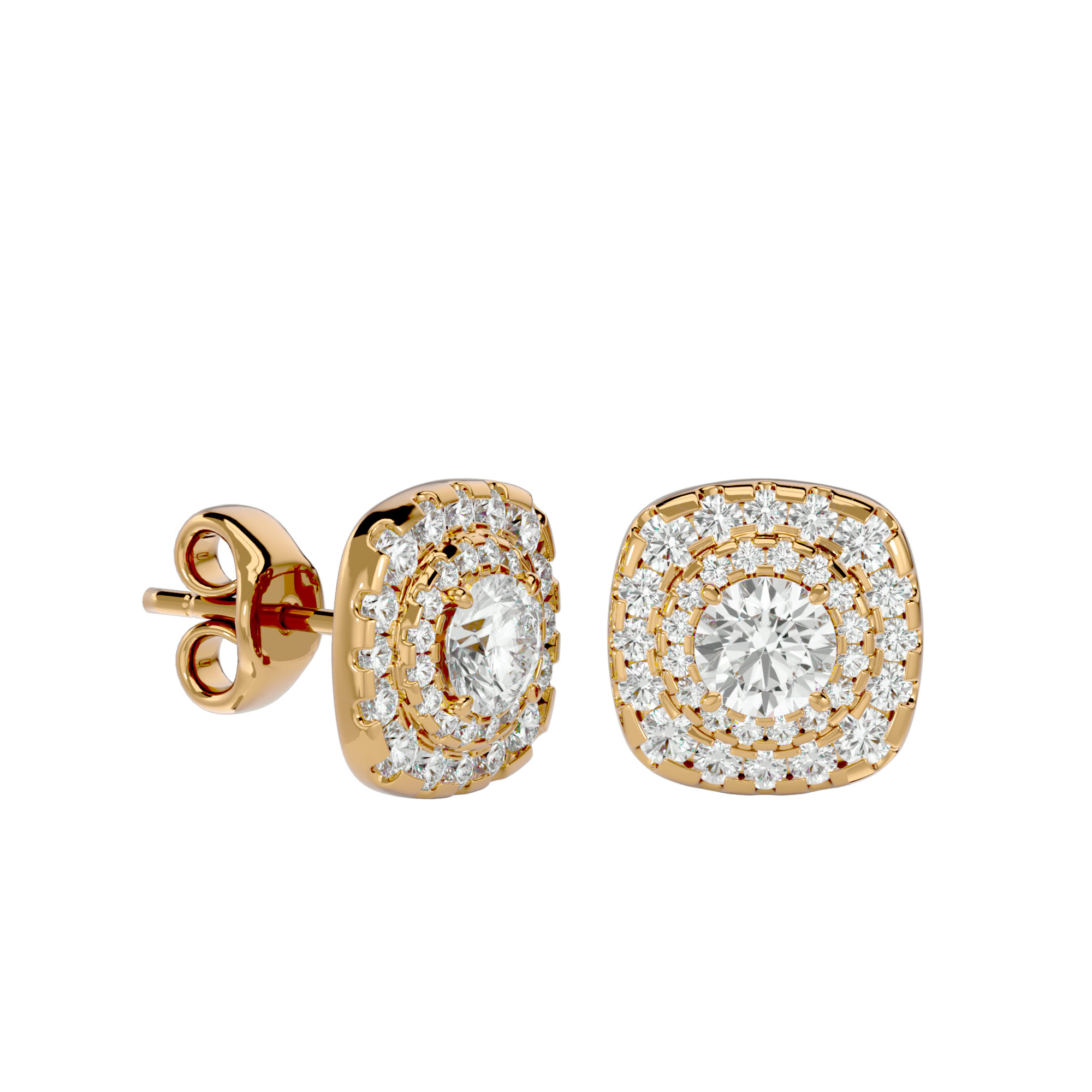 Hartwick - Diamond Earrings - Yellow Gold - Superior Stirling