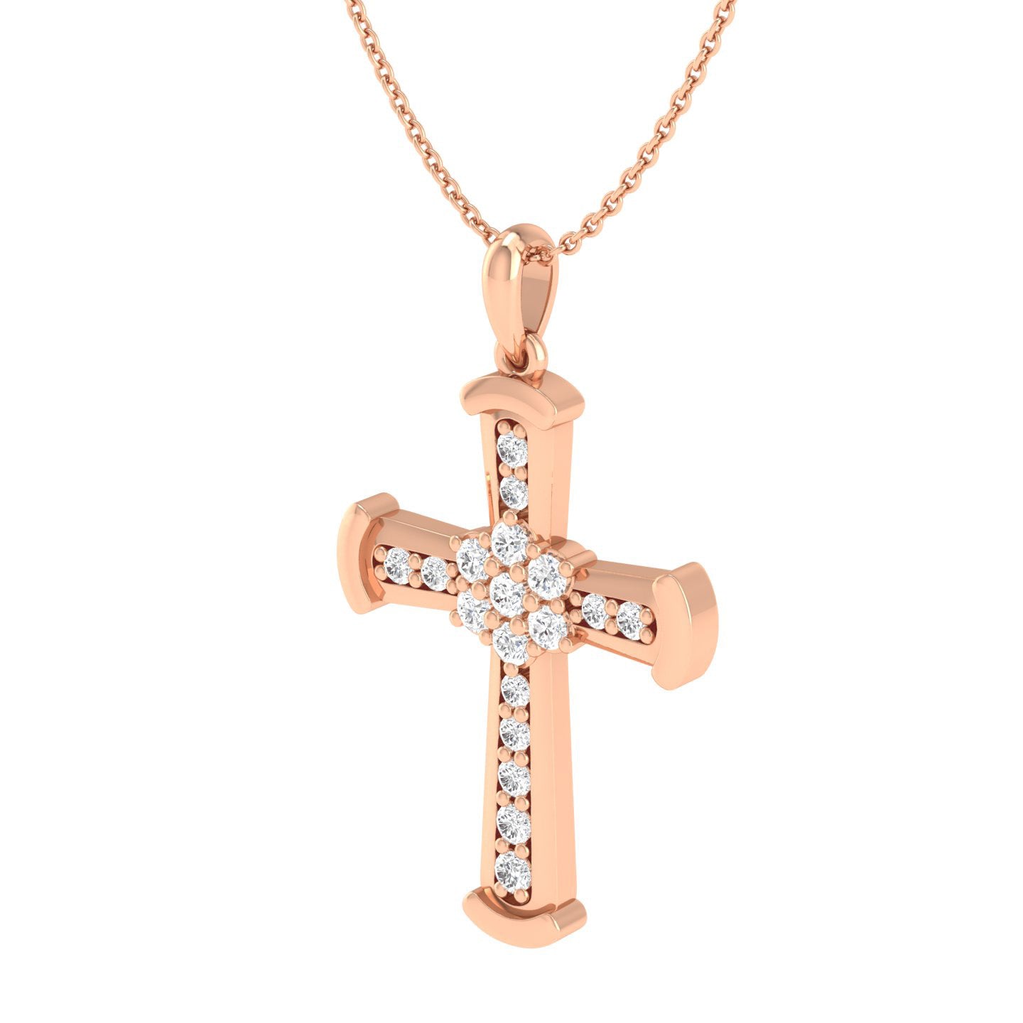 Heli - Diamond Pendant - Rose Gold - Superior Stirling