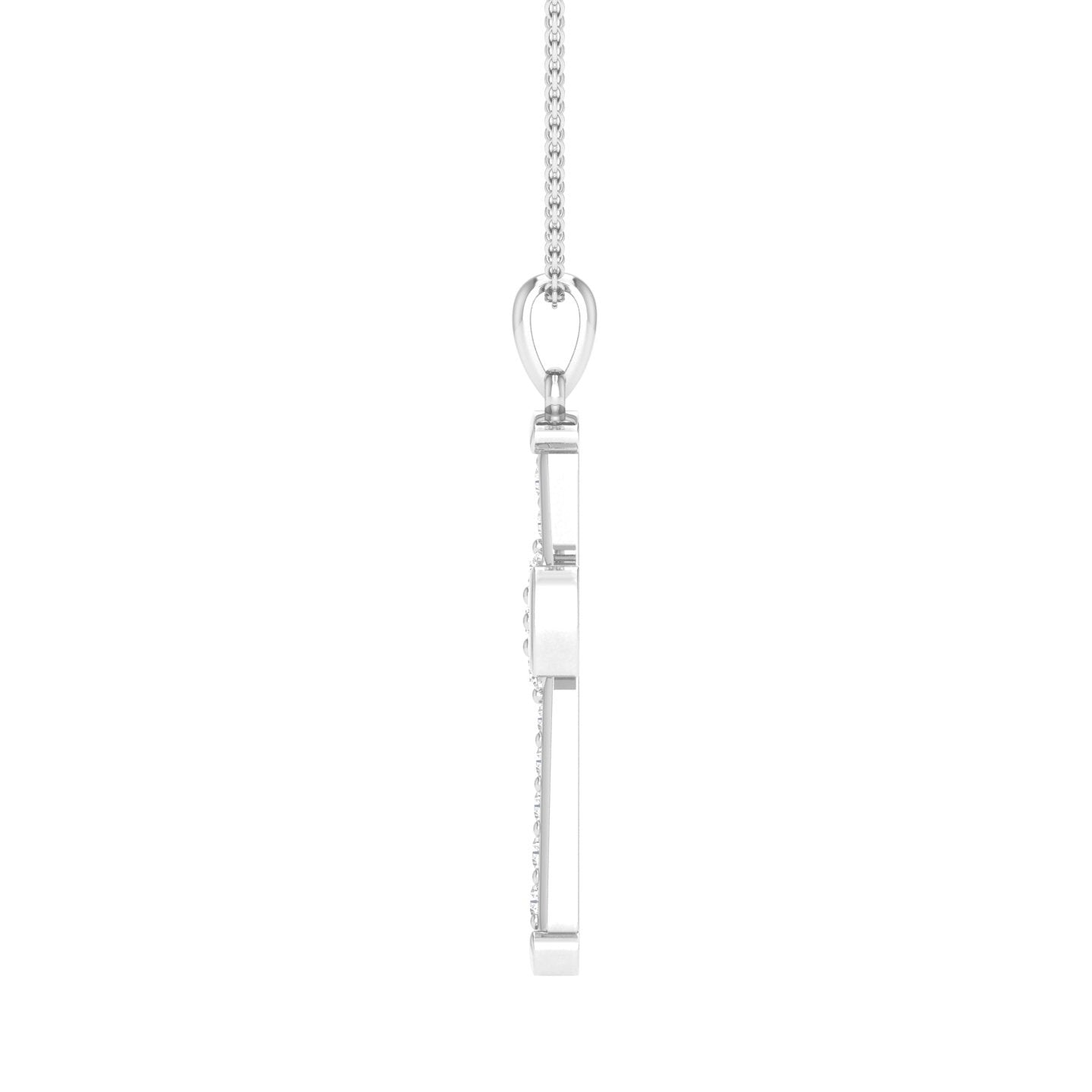 Heli - Diamond Pendant - White Gold - Superior Stirling