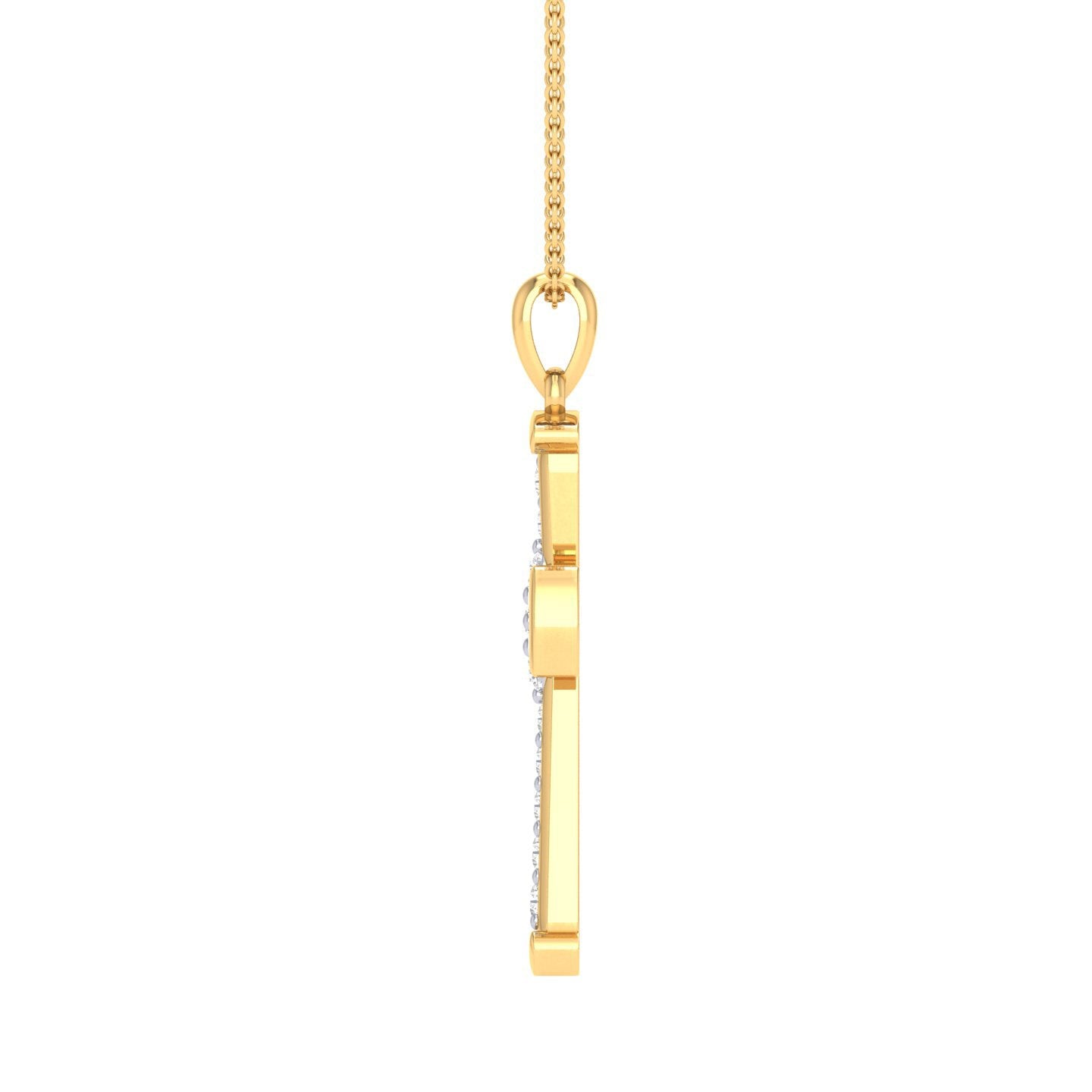 Heli - Diamond Pendant - Yellow Gold - Superior Stirling