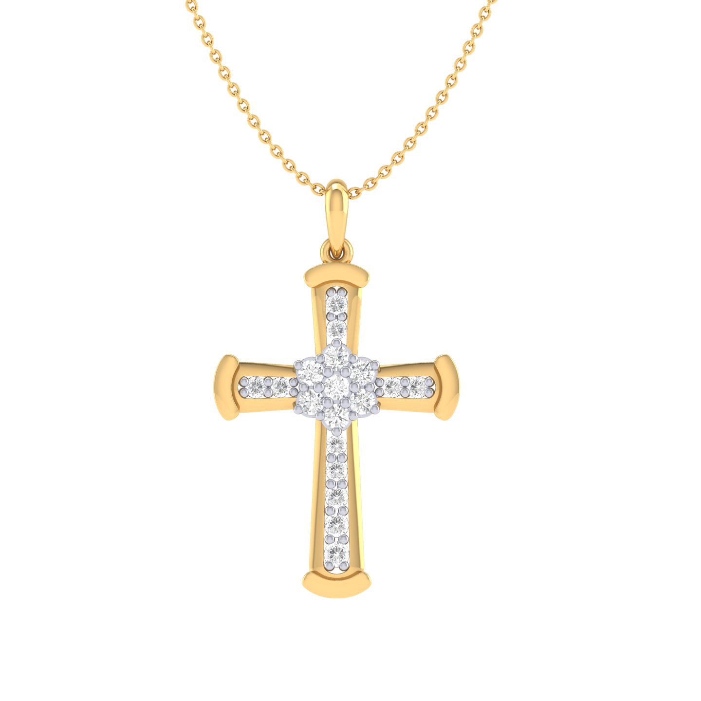 Heli - Diamond Pendant - Yellow Gold - Superior Stirling