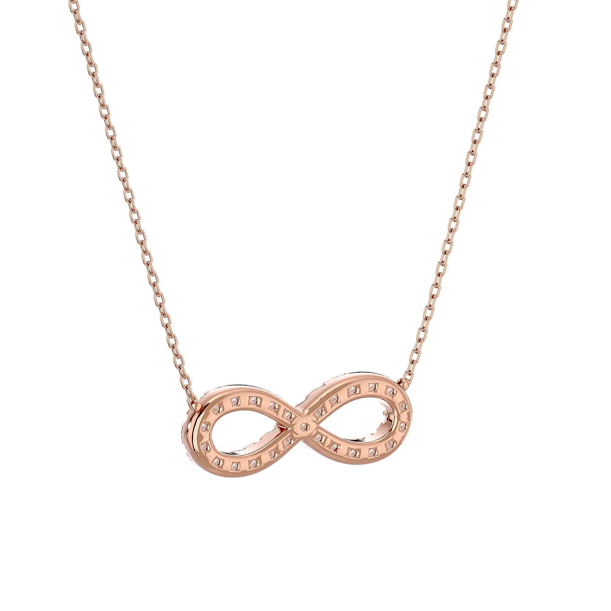 Infinity - Diamond Pendant - Rose Gold - Superior Stirling