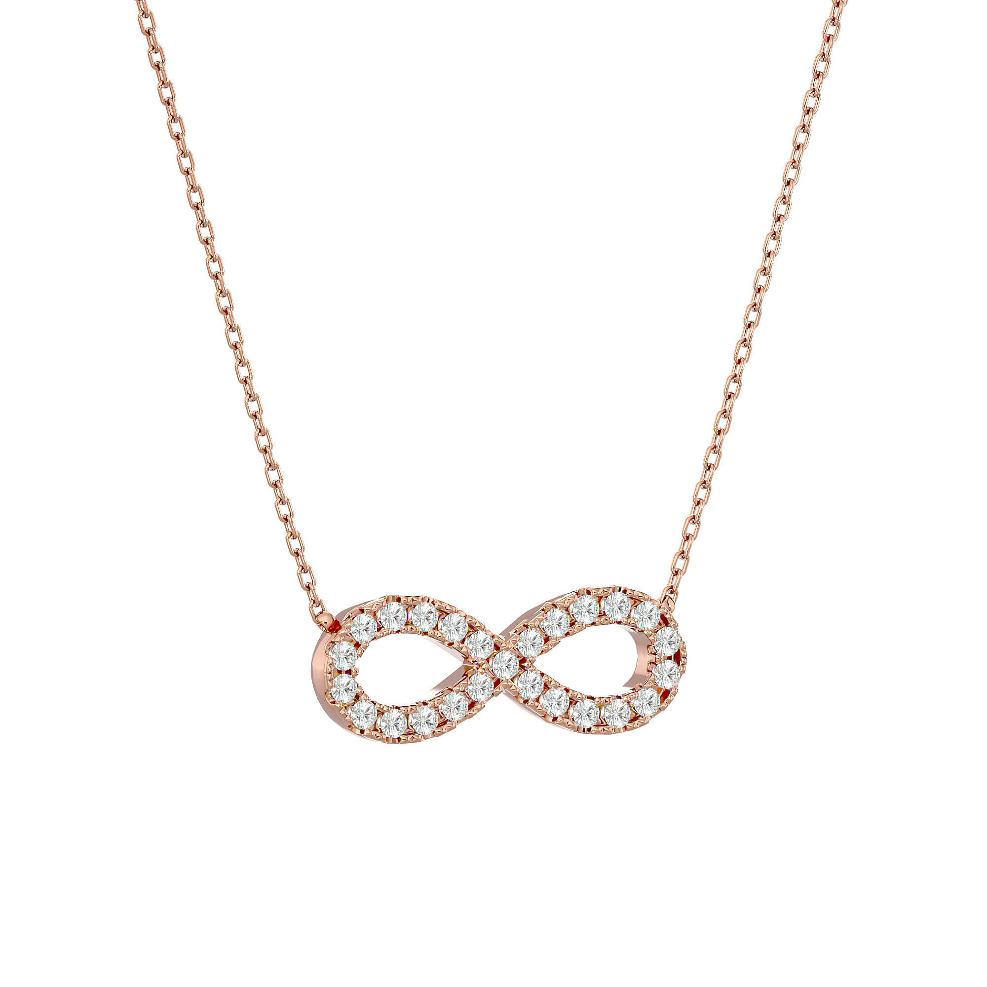 Infinity - Diamond Pendant - Rose Gold - Superior Stirling