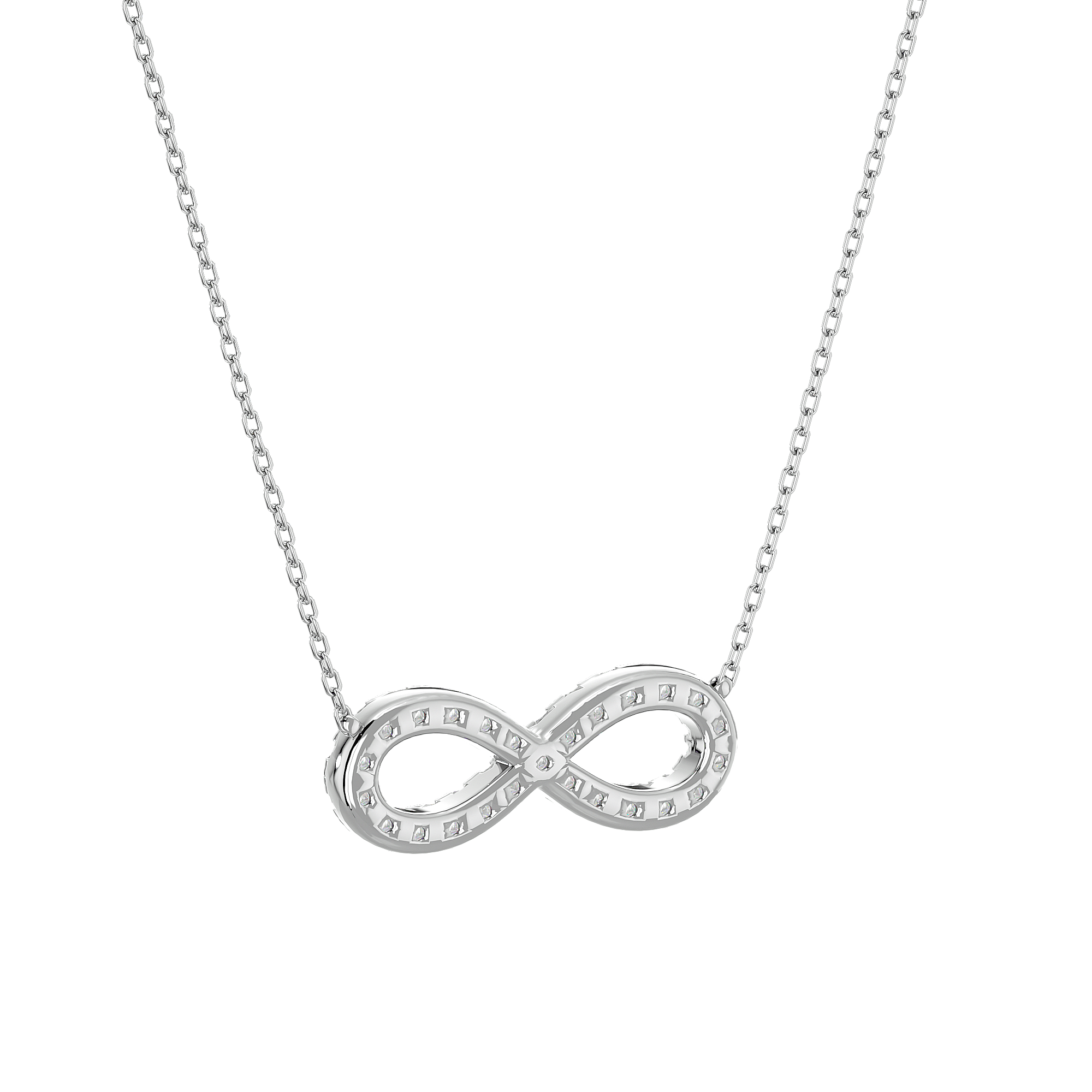 Infinity - Diamond Pendant - White Gold - Superior Stirling